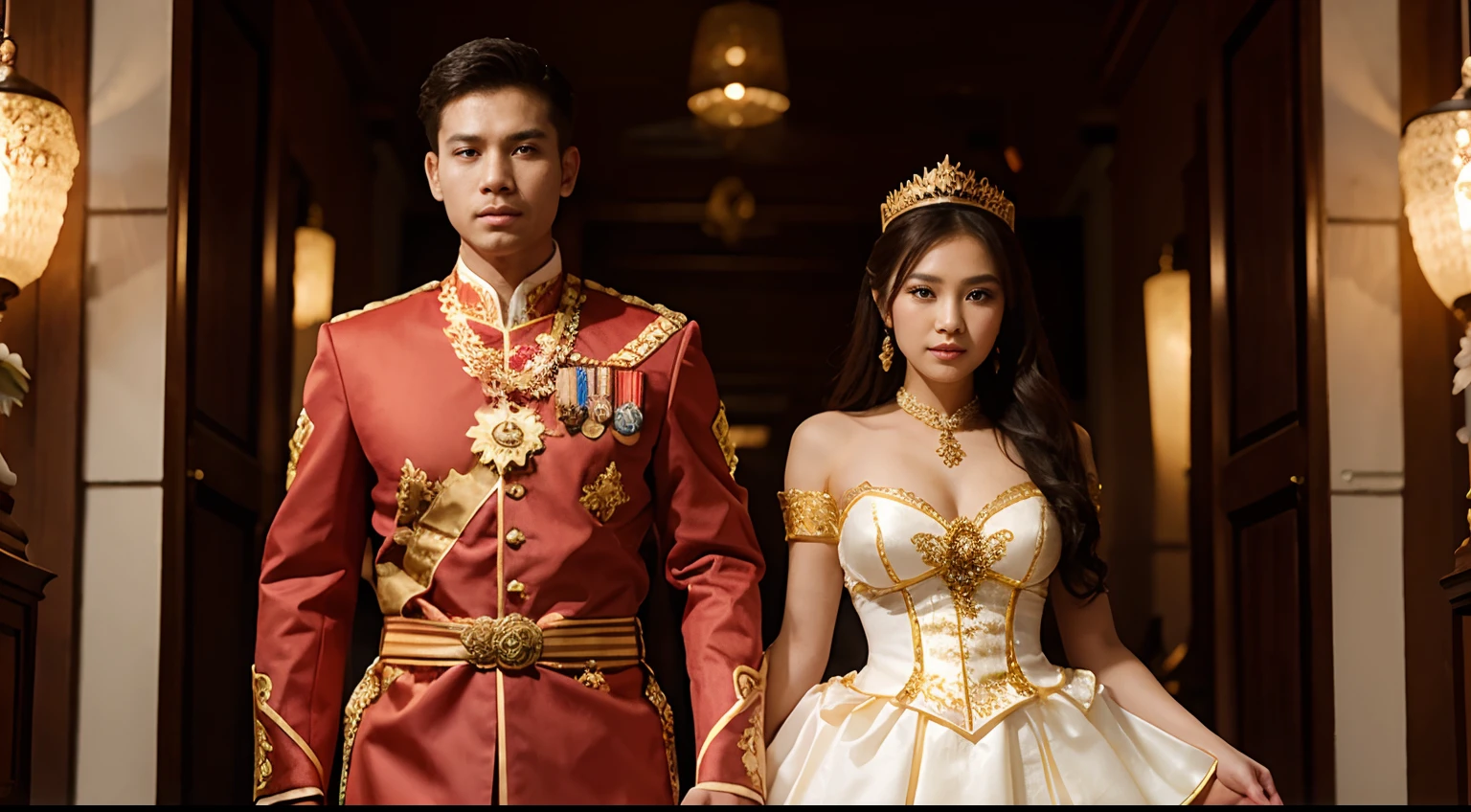 King and Queen, beautiful traditional Thai costume