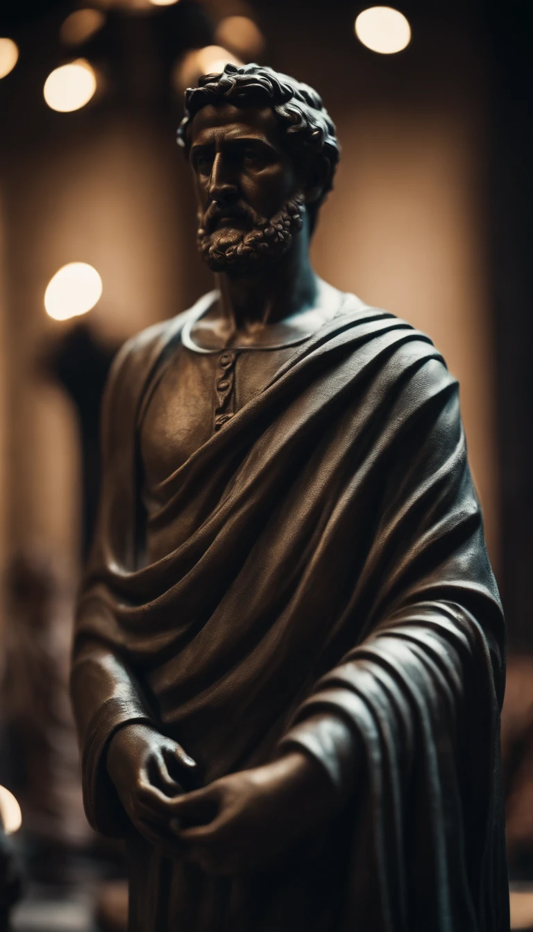 A statue of a stoic man