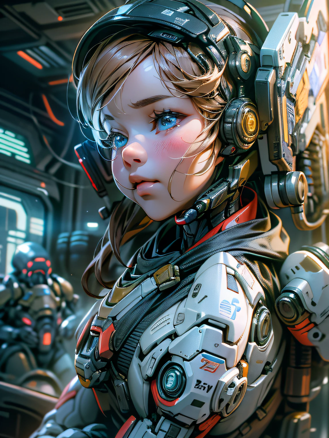 Q version,Cute cute girl,Ultra photo realsisim,Hyper-detailing,Full body like,24th century,Sci-fi babyl,StarCraft Human Soldier Warframe,gauss rifle,highly detailed surreal vfx,Smudge,Faraway view,super-fine,ultra - detailed,high qulity,8K ,oc rendered,dynamic viewing angle