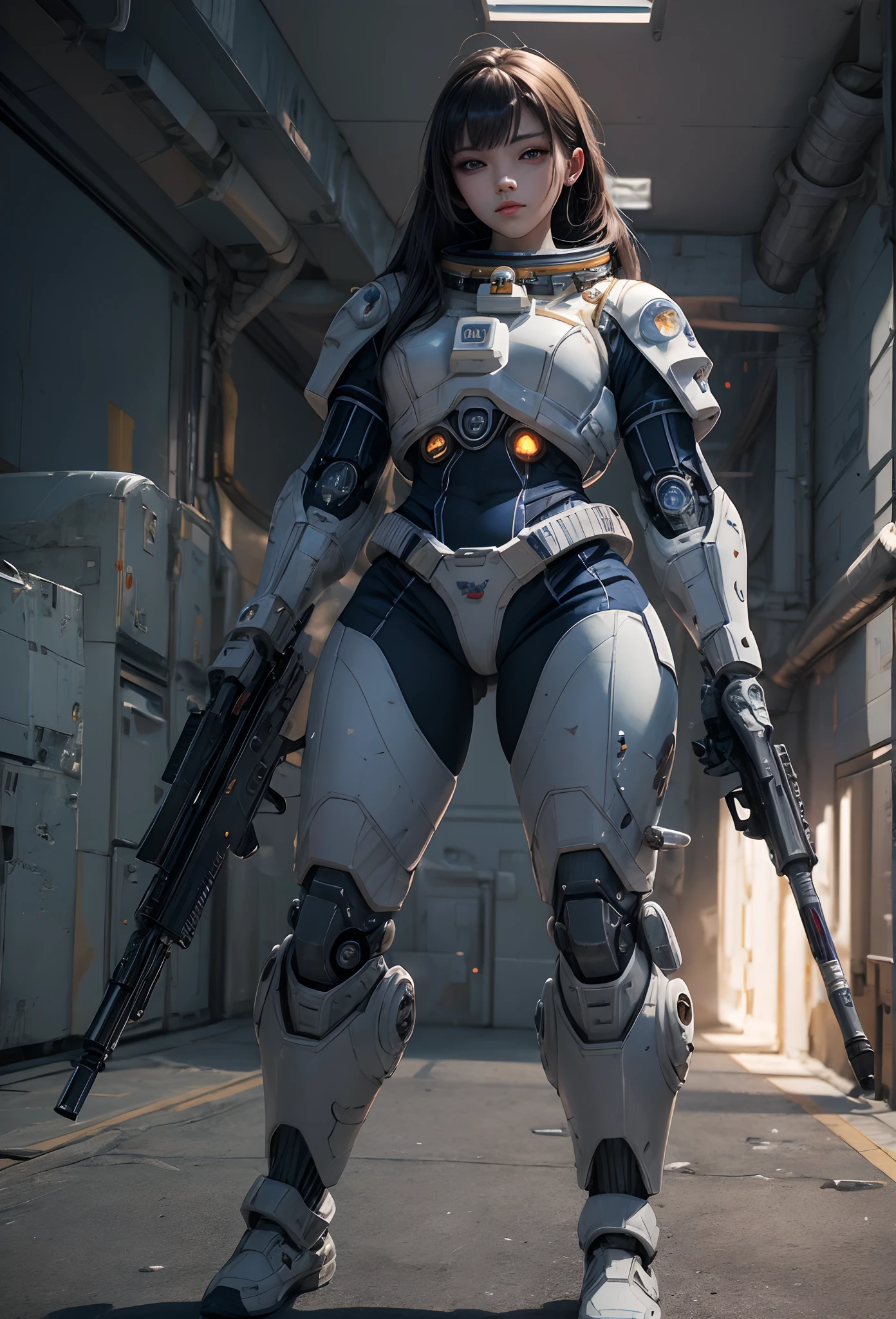 (Detailed illustrations,Very detailed and detailed drawing,Delicate lines with slow and rapid,Realistic texture expression),[Color tressed main line],(Space Battlefield [Space Mobile Fortress]),[独奏],HENTAI (((ANIME) BIONICGirl) Beauty 15 years old ((well-muscled) [plump])) (Astronauts Cyborg) [Space Marine Corps Military [MASCHINEBODY]],Bullet Belt Javelin [[Firearms, Machine Guns, Bazookas] Saber Rifle ][[Rocket Pack]],Zero Gravity Front,gravure [[White Devil] [Outer space combat]] Battle Damage,[retro-futuristic],(Intricate and beautiful decoration [Dense detail]),(Fine and beautiful skin expression [Transparency]),[Perfect eye details (Iris beautifully drawn in every detail)[Jewel-like eyes]],[long and beautiful eyelashes],[Meticulously drawn hair [More on beautiful and shiny hair]],(Perfect hand details [Beautiful fingers without breakdowns [Beautiful nails]]),(Perfect Anatomy (Perfectly proportioned)) [[Full body like]],[[Design built to the highest level]][Ideal color coordination(Accurate simulation of light-material interactions)],(HighQuality,[Precision Detail] hight resolution,(detaileds,high-detail)),[Visual art that conveys a sense of narrative].