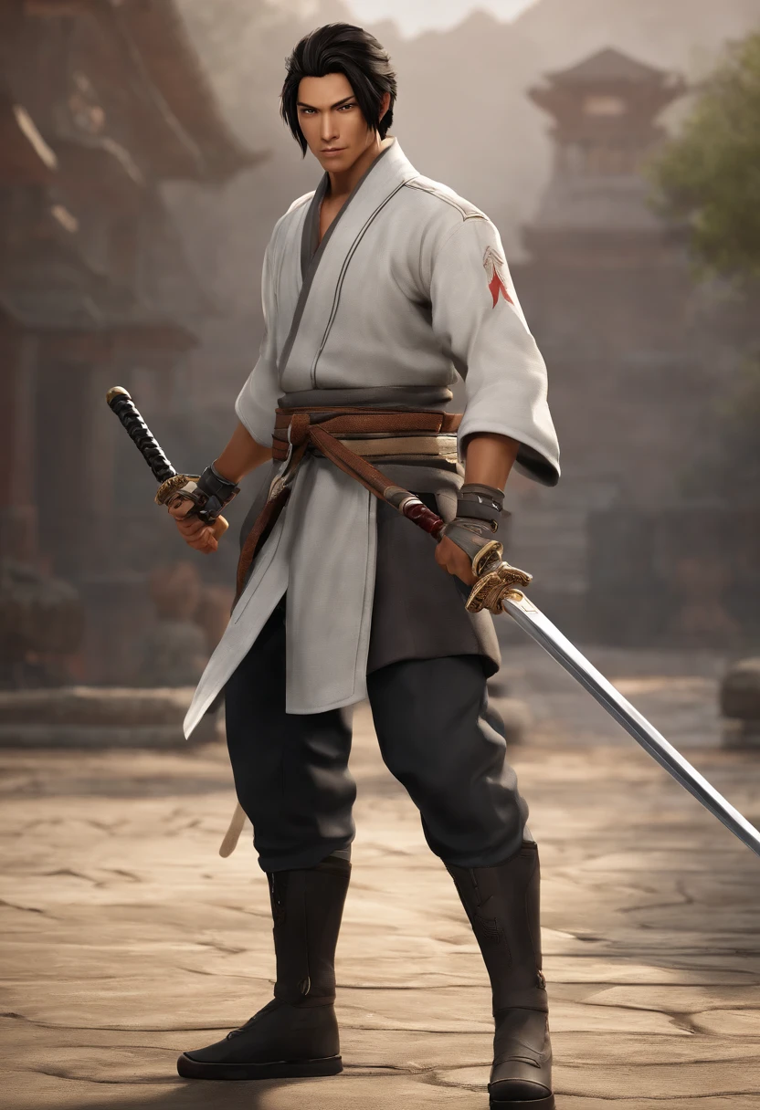 Hayato is a young-looking and athletic character. Ele tem cabelo preto curto e olhos castanhos. Ele veste um quimono branco com uma faixa preta na cintura. Hayato also wears a pair of katanas, that are your favorite weapons.

Hayato's personality is that of a young fighter who is dedicated to his martial arts. He is a fierce warrior who is not afraid to take on any challenge. Hayato is also a kind and compassionate young man who is always willing to help others.

Hayato is a popular character in Free Fire. He is a versatile character who can be used in a variety of situations. Hayato is a good choice for players who enjoy melee combat and who want a character who can survive damage.

Here are some additional details about Hayato:

Altura: 1,75 m
Peso: 70 kg
Idade: 22 anos
Nacionalidade: Japan photorealistic in 4k