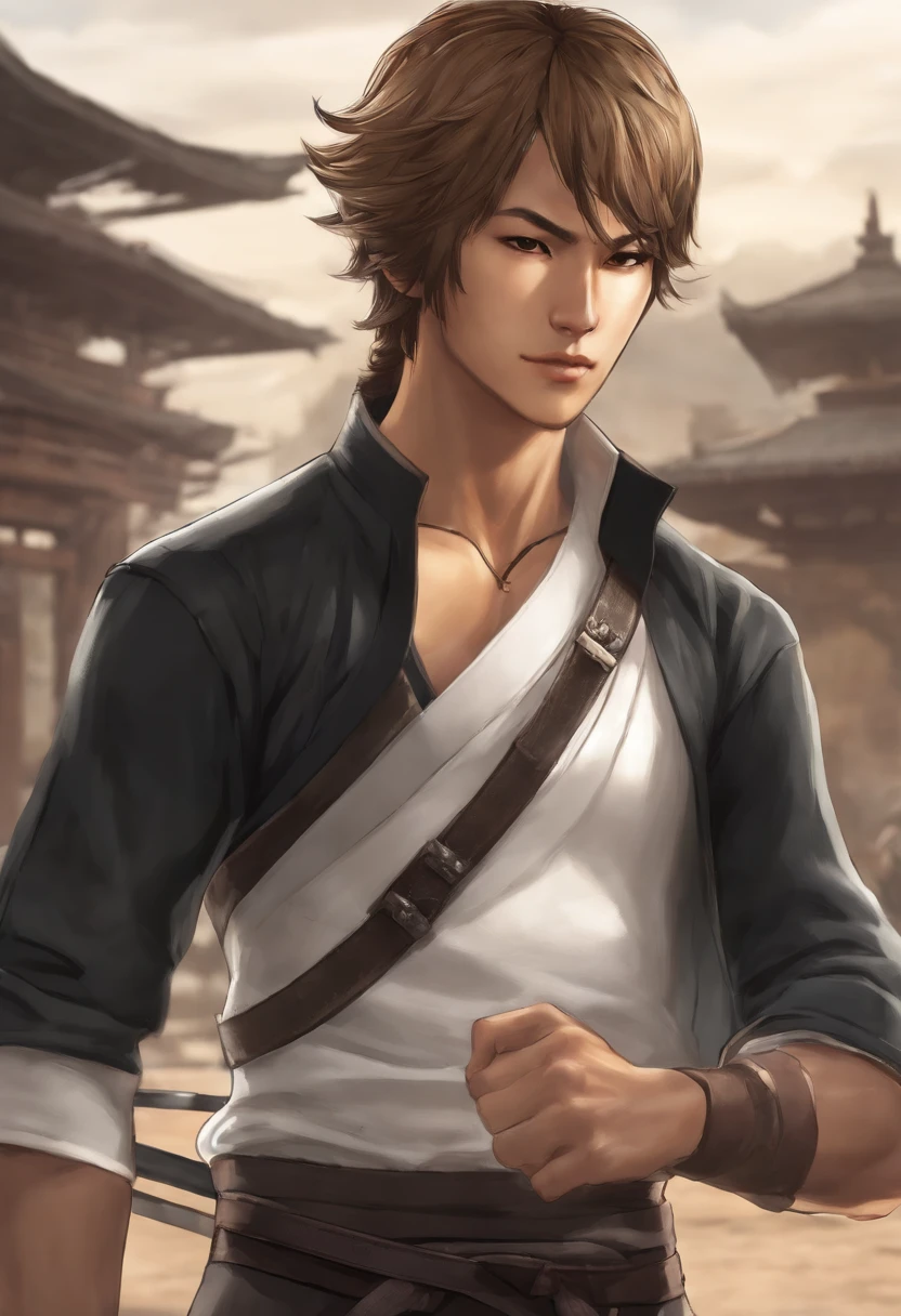 Hayato is a young-looking and athletic character. Ele tem cabelo preto curto e olhos castanhos. Ele veste um quimono branco com uma faixa preta na cintura. Hayato also wears a pair of katanas, that are your favorite weapons.

Hayato's personality is that of a young fighter who is dedicated to his martial arts. He is a fierce warrior who is not afraid to take on any challenge. Hayato is also a kind and compassionate young man who is always willing to help others.

Hayato is a popular character in Free Fire. He is a versatile character who can be used in a variety of situations. Hayato is a good choice for players who enjoy melee combat and who want a character who can survive damage.

Here are some additional details about Hayato:

Altura: 1,75 m
Peso: 70 kg
Idade: 22 anos
Nacionalidade: Japan photorealistic in 4k