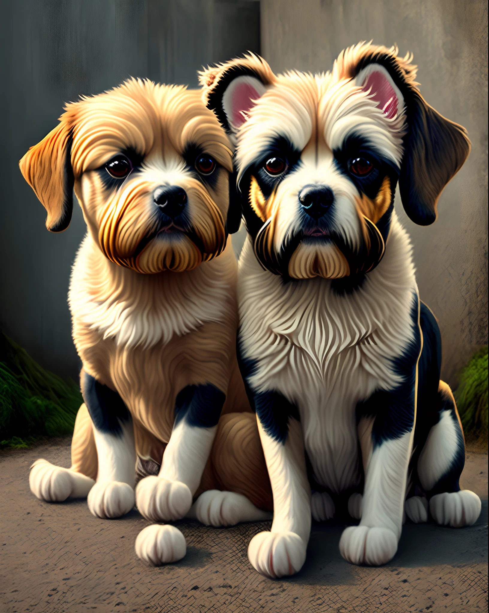 Cerberus mythological dog, 3 Shitzu heads