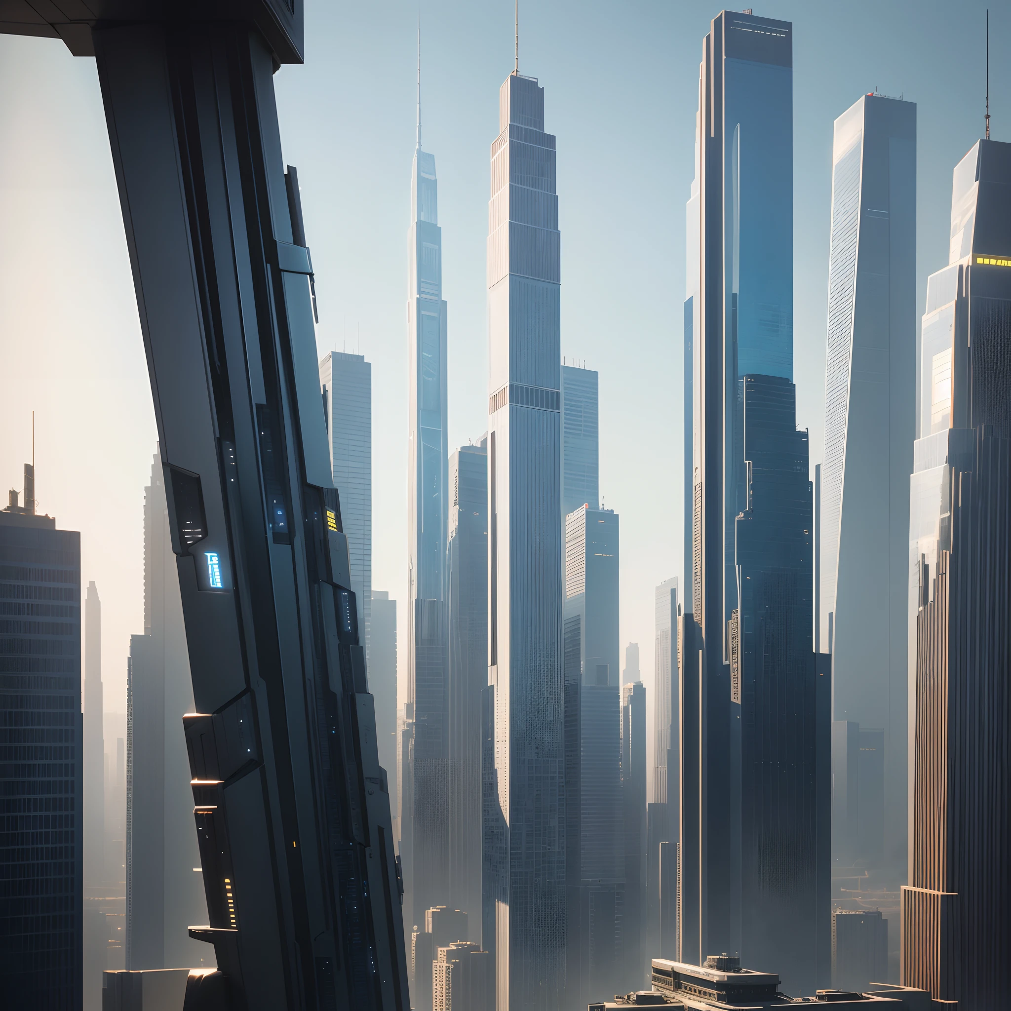 Best Quality,4K,in 8K,hight resolution,masutepiece:1.2),Ultra-detailed,(Realistic,Photorealistic,Photorealsitic:1.37),Cyberpunk,A futuristic world,Tall skyscraper,planet earth,Sci-Fi Art,Imaginative,sci-fi fantasy,Futuristic city,High resolution,Futuristic glass skyscraper towering over the skyline,StarWars,