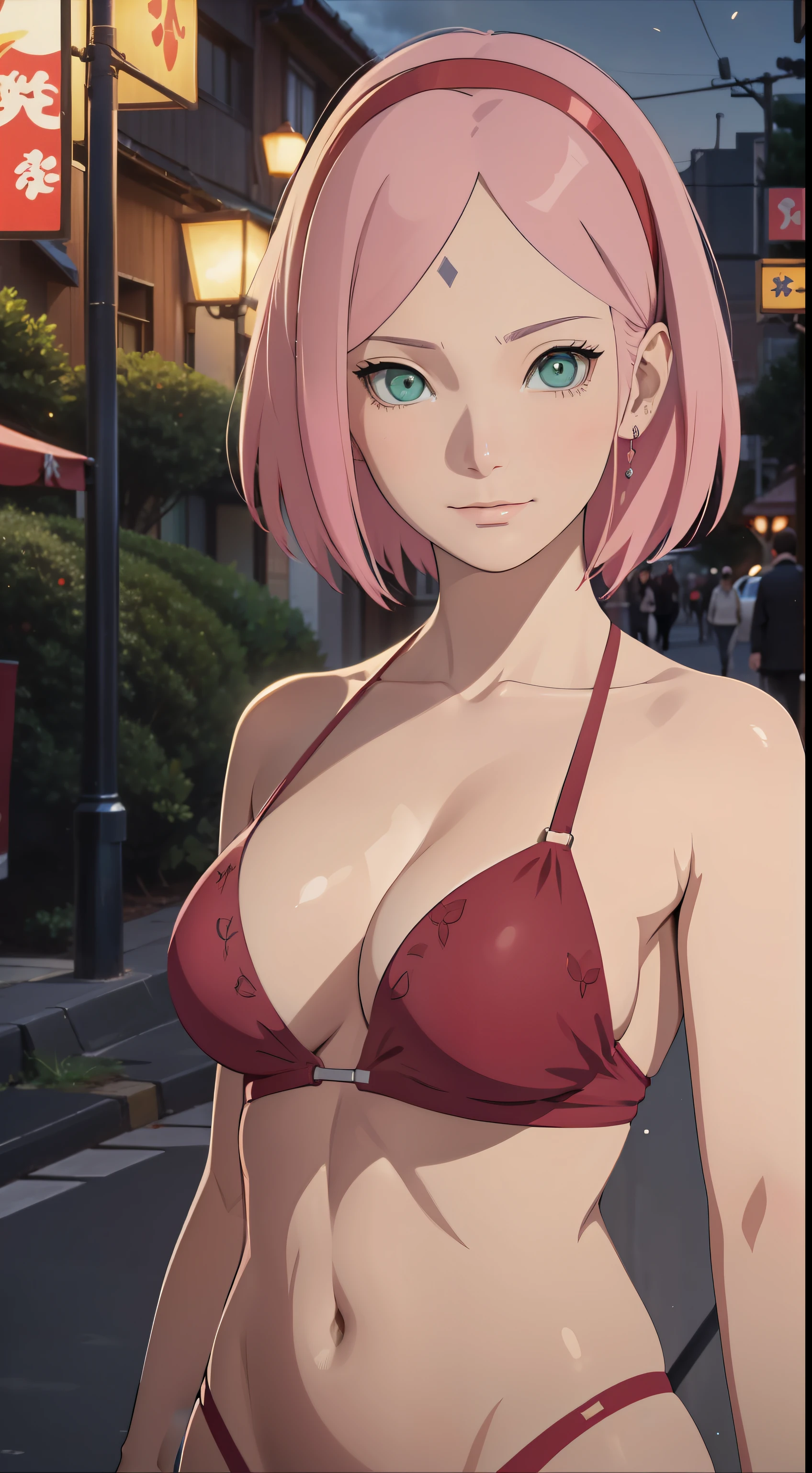 tmasterpiece, Johnny Depp walks through the city at night among fireflies,street japan,SakuraNS, (high detal:1 1), Rough face, Natural skin, high qulity, NSFW, Naruto Sakura,A pink-haired,short detailed hair,Green eyes,(Large breasts 1.4),(string bikini 1.4),(smile1.2),Be red in the face,(cleavage 1.4),Pink clothes,beautidful eyes, (Detailed face and eyes), (the face: 1 2), noises,Extra, real photograph, ........PSD, Lamp film photography, sharp fokus, contrasty lighting, Delicate skin, High resolution 8K, insanely details, realisticlying, professional photoshooting, 8K UHD, SLR camera, softlighting, high high quality, filmgrain, Fujifilm XT3