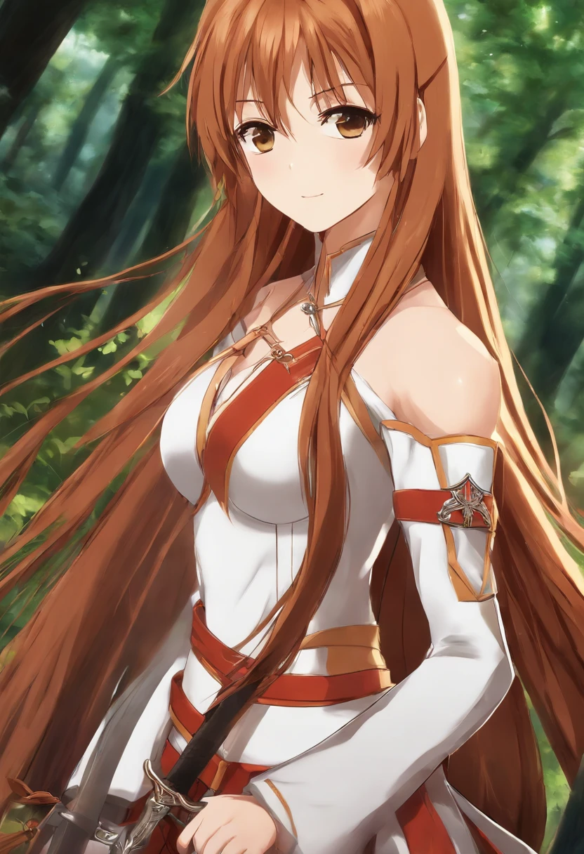 Long brown hair anime girl with sword and sword, asunayuuki, asuna from sao, anime goddess, Photos of Asuna in SAO, Asuka Langley Souryu, Holo is a wolf girl, Asuka Langley, Asuka Langley Souryu, Holo, Asuka Langley Soryu, Anime Girl with Long Hair