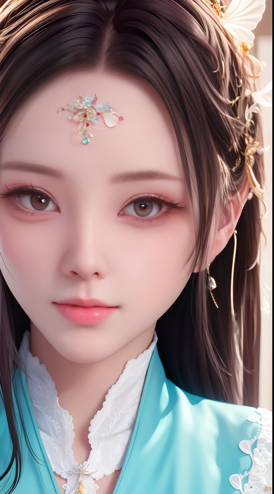 Cyan, Masterpiece, Best Quality, Ultra Detailed, High Detail, Super Detail, High Quality, (8K:1.3), Glossy Skin, Face Radiant, Delicate Skin Texture, Beautiful Face, (Natural Skin Texture: 1.2), Delicate and Attractive Eyes, (Skin Texture Detail: 1.2), Eyes More Textured, Skin Details Polished to Lifelike, Skin with Distinct Luster, High Quality Details.