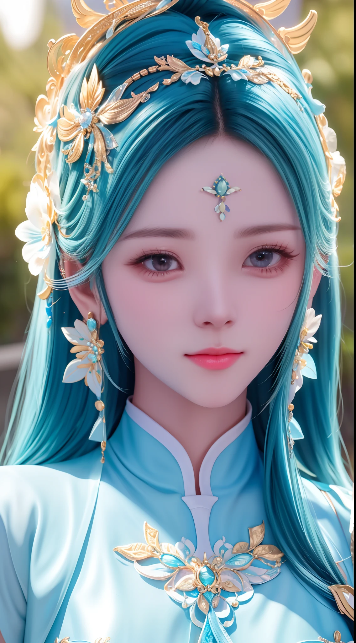 Cyan, Masterpiece, Best Quality, Ultra Detailed, High Detail, Super Detail, High Quality, (8K:1.3), Glossy Skin, Face Radiant, Delicate Skin Texture, Beautiful Face, (Natural Skin Texture: 1.2), Delicate and Attractive Eyes, (Skin Texture Detail: 1.2), Eyes More Textured, Skin Details Polished to Lifelike, Skin with Distinct Luster, High Quality Details.
