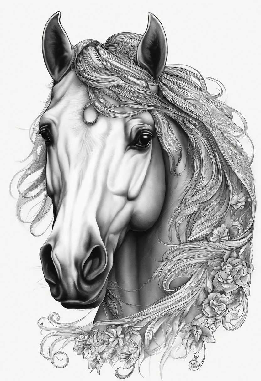 horse whatcolor tattoo project fundo branco