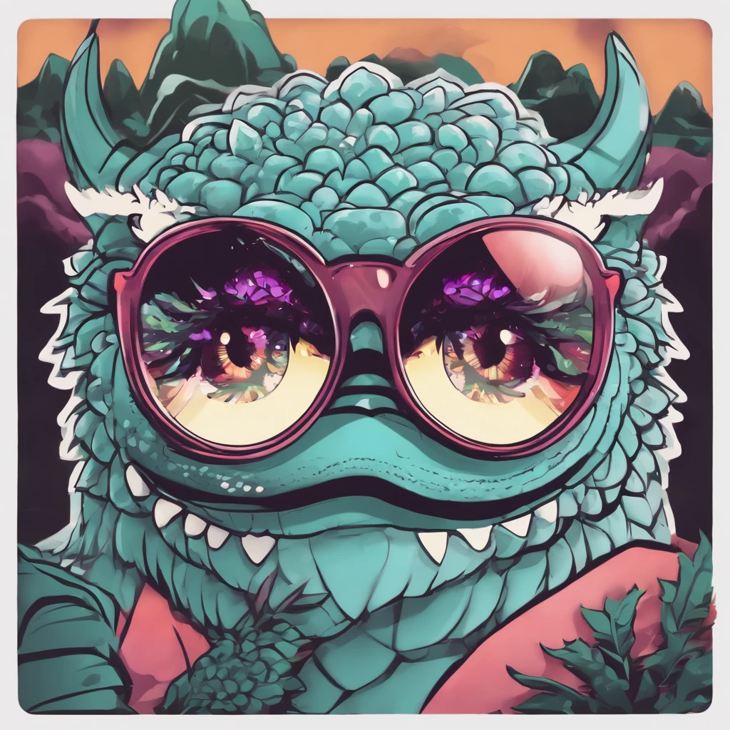 APP icon, Black-rimmed glasses, MC Tamori, Kaiju, kawaii,