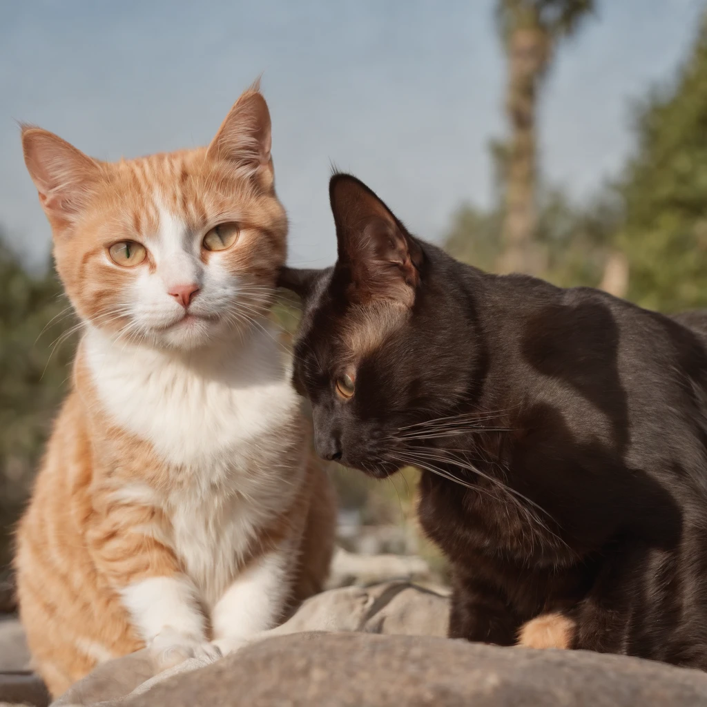 Couple cats, Lunette de soleil, make love, Cool