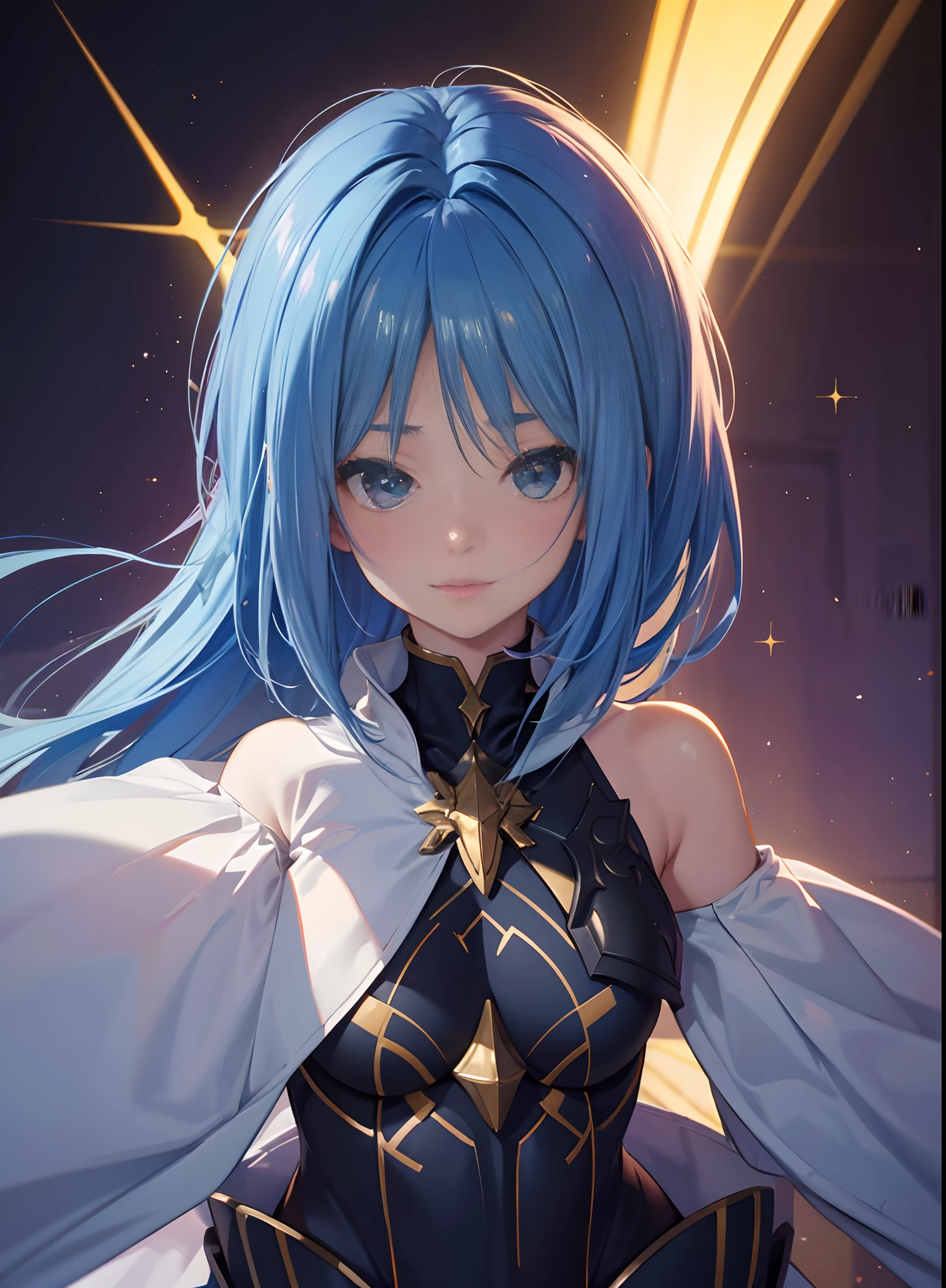((Masterpiece, Highest quality)), Detailed face, CharacterDesignSheet, full bodyesbian, Full of details,, Highly detailed, Depth, Many parts,Beautiful paladin girl,Holding a shield,Extremely beautiful,High Balance, Natural light, Lace,lacepantyhose,starrysky,Star blue hair,hentail realism, shadowing,character sheets, reference sheet, Standing painting, 8K, Super detail, 1080p, Women's HD,Slim,femele, 16k, A high resolution, Best quality, High quality, Anatomically correct, Masterpiece, ccurate, hyper HD,As graceful as a swan,unreal-engine, Ghibli-like colors, anime big breast, Standing painting, angle of view,Yarn skirt,ssee-through,blackstockings