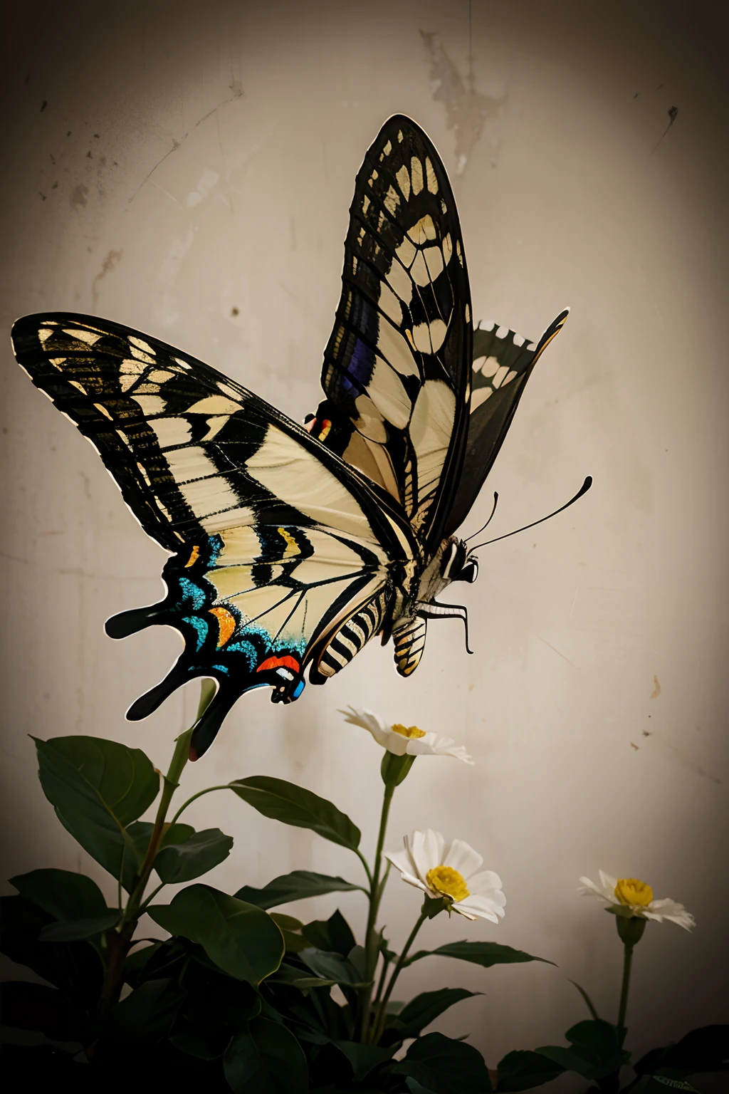 Abstract， The broken swallowtail butterfly has its last dream