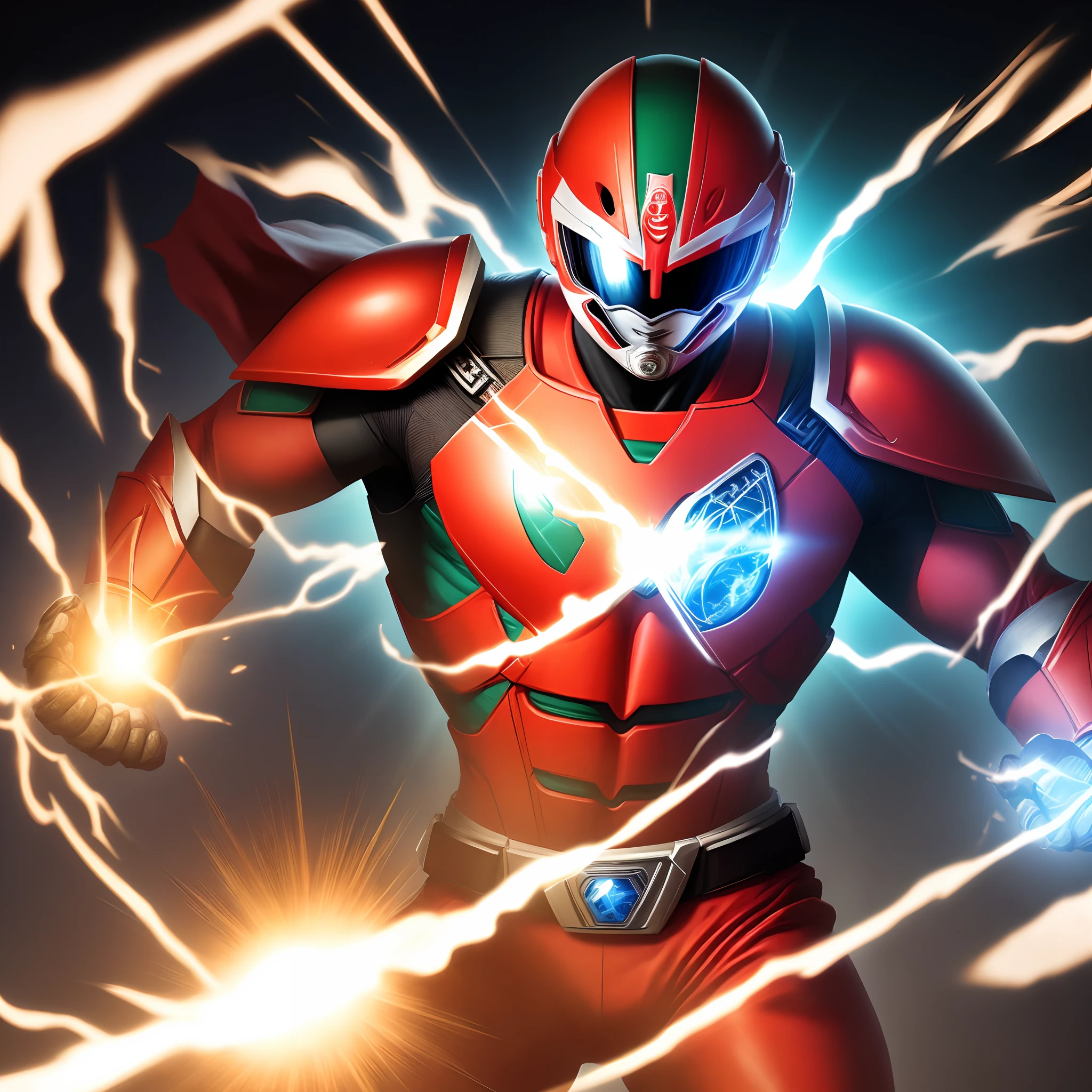 Power ranger branco com super aura