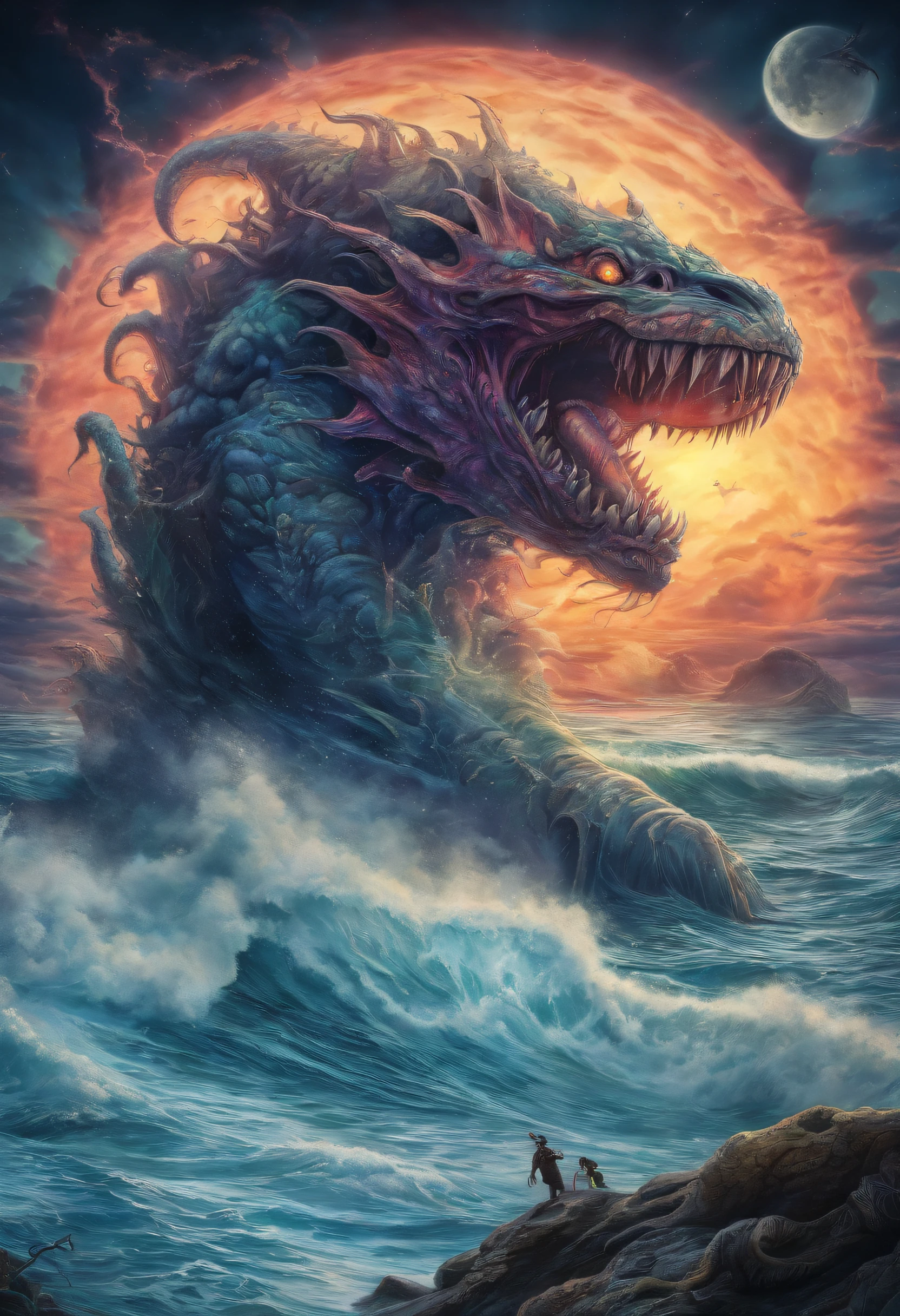 vaporwave, famous artwork by (dan mumford:1.1), (dramatic scene:1.1), (fractal art:0.3), fantasy style, dynamic angle, the misty glumboodle is a (stealthy and agile mammalian life form:1.4) hunting in the (wondrous:1.4) misty steppes of its whippletorbig habitat on new teatime, fantastic, primordial, ultra high detail, ultra realistic, 8k, famous artwork by (gustave dore:1.1), (fractal art:1.3), in the crunkeling intertidal zones of the vast oceans on planet hellshminger, the third, a diminutive, spiky-shelled life form with (colorful jewel-like iridescence:1.6), the confusing chaos sneezer, explores the otherworldly tide pools, hunting for quaysled frotzgobbler, fantastic