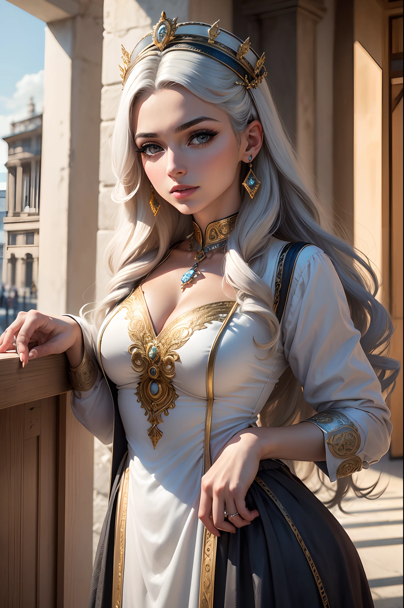 (Modernidade Divina), (Deusa Grega Reimaginada), (Obra-Prima: 1.3), Retrato, (majestic expression: 1.3), Goddess Adapted to the Contemporary Era, (Cabelos e Vestimenta Modernos: 1.3), Eyes That Tell Stories, (Ambiente Urbano Estilizado: 1.2), (Contemporary Lighting: 1.3), (Cores Urbanas Vibrantes: 1.2), (Mix of Eras and Styles), (Estilo de Arte Inovador), (Pinceladas de Modernidade: 1.3), (Beleza Intemporal: 1.4), (Focus on Epochal Transition), (Respect for Tradition and Updating), (Details That Tell the Story).