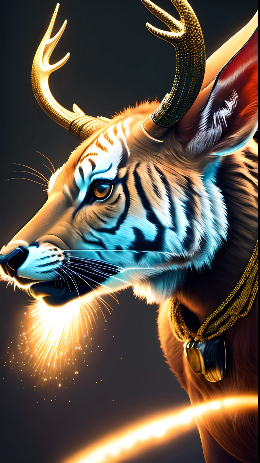 white background, bengal tiger animal, leaves, vertical pose, tattoo style, mad face with fangs showing, simple, Chinese oriental tattoo style, minimalist style, lines