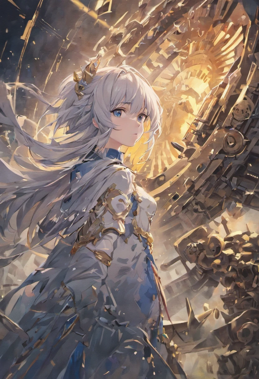 Silver-haired beauty，Doomsday mechanical wind