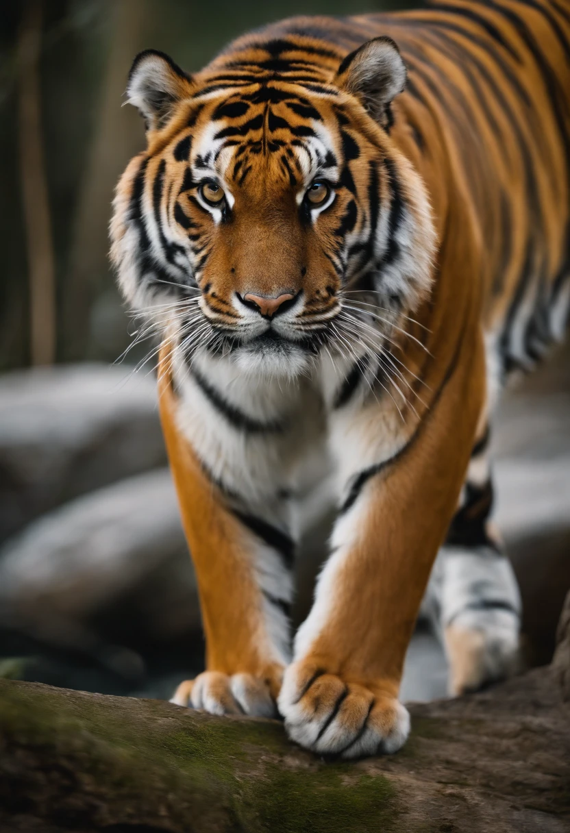 Critters，Tiger's head，超A high resolution, Movie Angle, Professional lighting, best qualtiy, tmasterpiece, Perfect focus，Background bokeh，realisticlying，Ultra-high resolution fabric texture，8k eye details，8K pupils，{{{{Lower grade}}}}, Vulgar appearance，frontal photos，taking a full body photo，frontal photos，taking a full body photo，（Super swollen: Exaggerated scale: Swelling, huge-breasted，super gigantic breasts），（Full chest support suit），（Plump clothing is supported by the chest），（Expose gigantic breasts），（Furry animal fur）