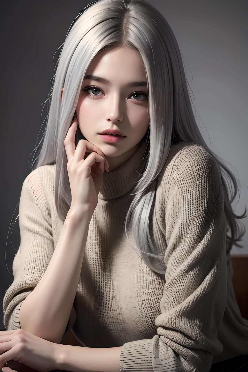 Best quality, masterpiece, ultra high res, (photorealistic:1.4), raw photo, 1girl, silver hair