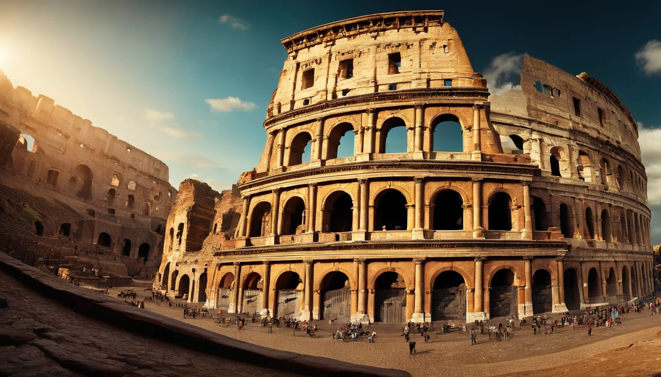 Guerrero espartano luchando en el Coliseo romano