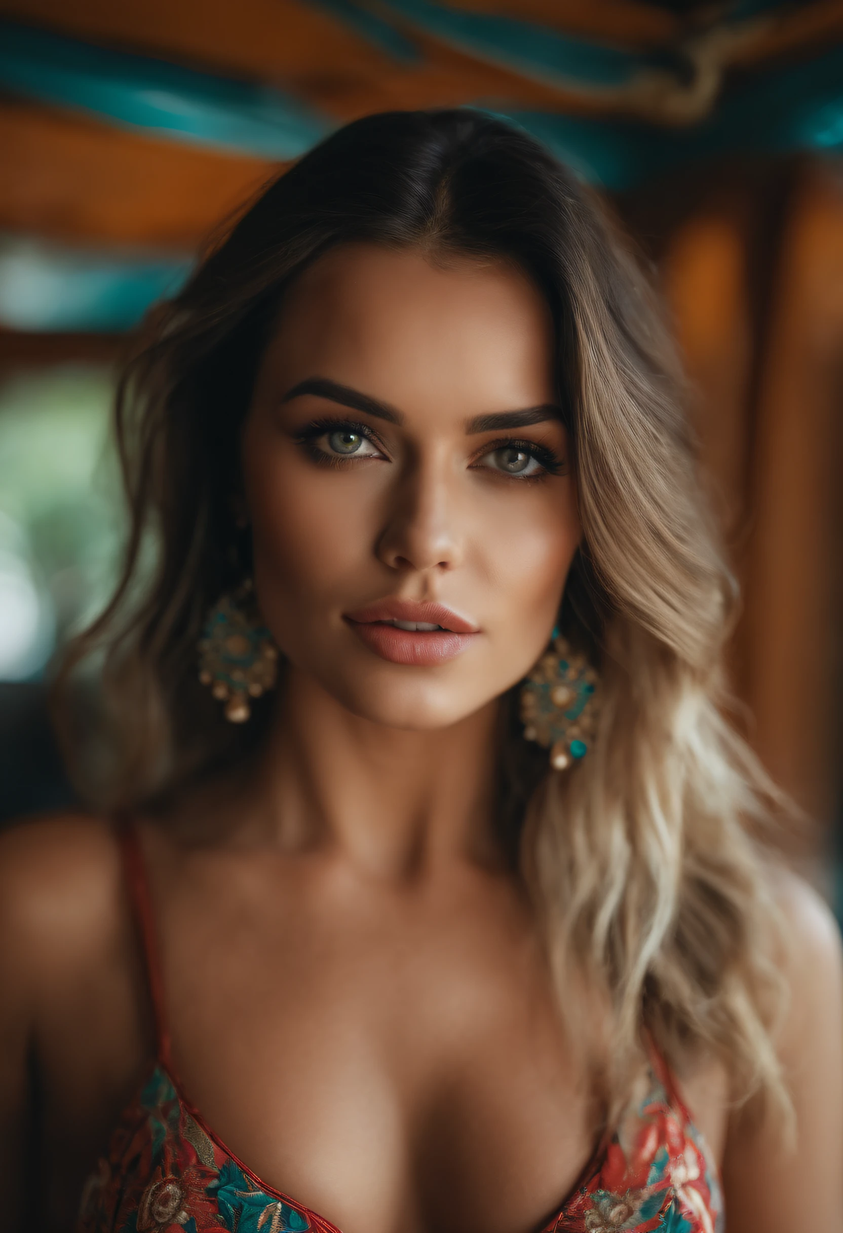 pelirrojo, Cabello largo, se acabaron, boca arriba, lengua fuera, drooling, Ojos cerrados en bikini