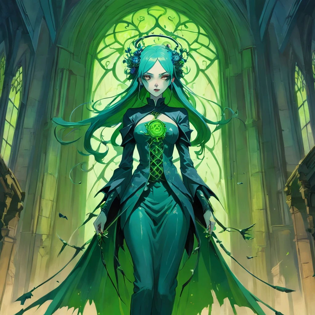 (masterpiece, best quality:1.3)
<lora:epi_noiseoffset2:1> <lora:add_detail:0.7> <lora:SmiteSol:0.8>
SmiteSol, 1girl, solo, long hair, breasts, looking at viewer, sitting, very long hair, green eyes, full body, yellow eyes, white hair, boots, bodysuit, floating hair, glowing, colored skin, crossed legs, colored sclera, green skin, green theme, green bodysuit, glowing hair