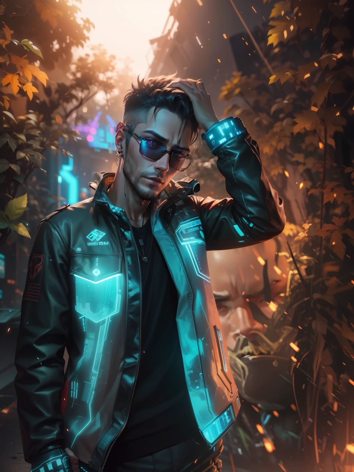 cyberpunk handsome boy, realistic face, 8k, ultra realistic