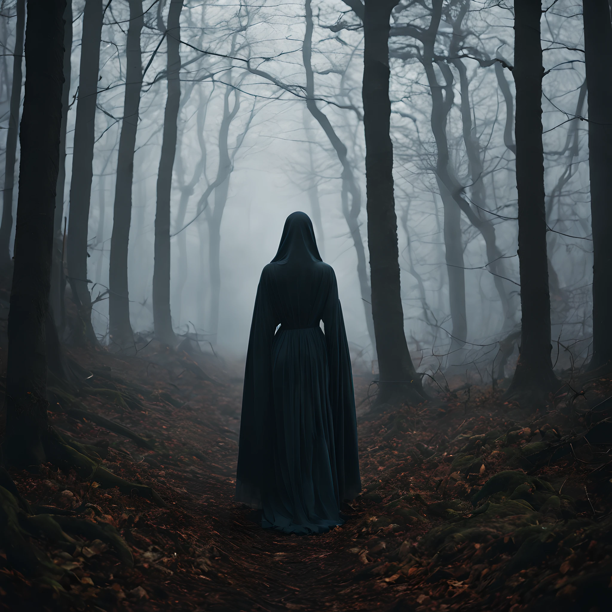 (high quality,4k,8k,highres,masterpiece:1.2),ultra-detailed,(realistic,photorealistic,photo-realistic:1.37), HDR, UHD,studio lighting,ultra-fine painting,sharp focus,physically-based rendering,extreme detail description,professional,vivid colors,bokeh, dark, horror, ethereal creature with intricate details, haunting atmosphere, magical glow, mysterious shadows, misty background, enchanting forest, eerie eyes, spooky ambiance, creepy branches, mystical essence, otherworldly presence, ghostly silhouette, macabre elements, grotesque features, supernatural being, gothic aesthetic, gloomy setting, sinister mood, spectral beauty, spectral figure, chilling aura.