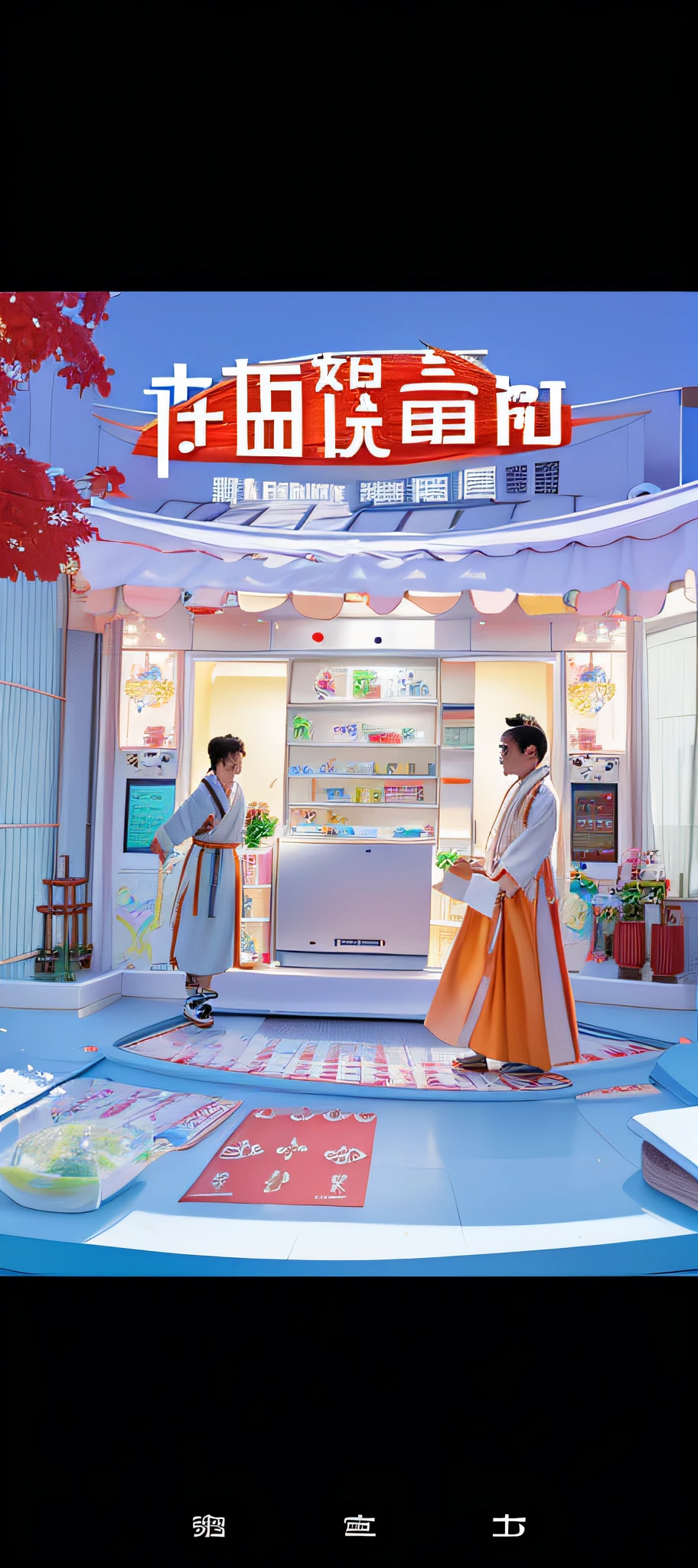 promotional render， Three refrigerators in the middle，Cai Xukun， 6k， 4 ）， Inspired by Zou Yigui， trending on cgstation， Take Guan Ding Peng as a source of inspiration， Inspired by Xiao Yuncong， inspired by Cheng Jiasui， inspired by Ding Yunpeng， nanquan， Keep the ads Chinese above