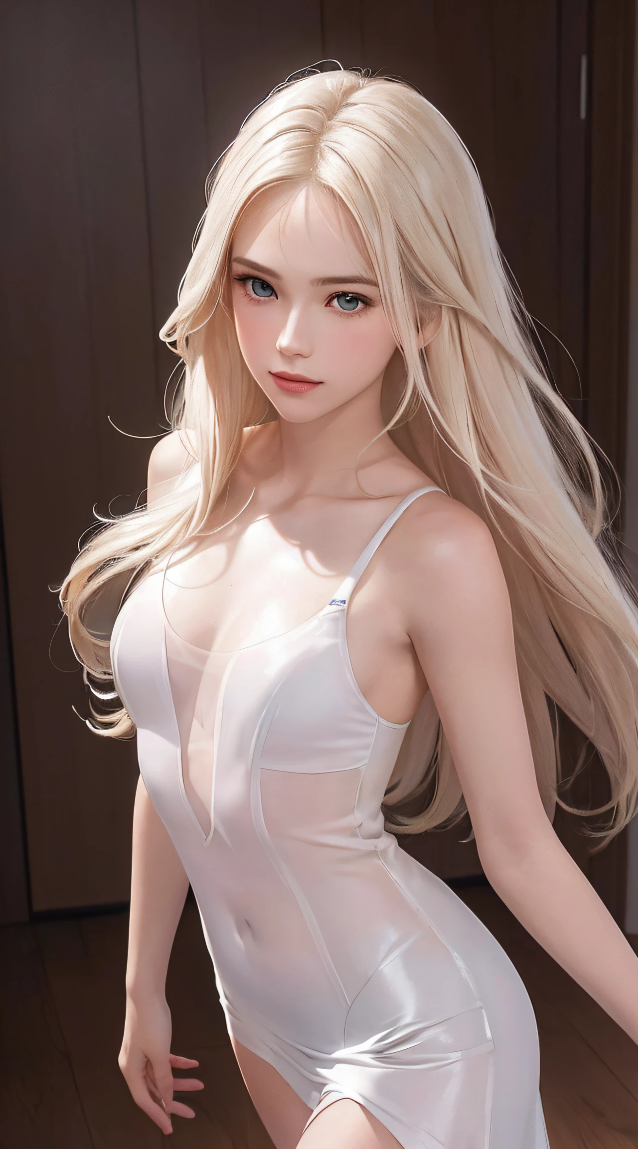 (8K, RAW Photos, of the highest quality, Masterpieces: 1.2), (Realistic, Photorealistic: 1.37), Highest Quality, Ultra High Resolution, light  leaks, Dynamic lighting, Slim and smooth skin, (Full body:1.3), (Soft Saturation: 1.6), (Fair skin: 1.2), (Glossy skin: 1.1), Oiled skin, 22 years old, Night, shiny white blonde, Well-formed, Hair fluttering in the wind, (Close-up shot of face only:1.2), Physically Based Rendering, From multiple angles, (Girl in a glass bottle:1.2), all-fours, Chest is sheer, (Smaller chest:1.2), cleavage of the breast, Lower breast, (Transparent costume:1.3), Not wearing a cloak, Beautiful eyes,Break HA,(8K, RAW Photos, of the highest quality, Masterpieces: 1.2), (Realistic, Photorealistic: 1.37), Highest Quality, Ultra High Resolution, focused eyes, light  leaks, Dynamic lighting, Slim and smooth skin, (Full body:1.3), (Soft Saturation: 1.6), (Fair skin: 1.2), (Glossy skin: 1.1), (Oiled skin:1.2), 18 years old, Night, Indoor, Strong morning light from the front, BREAK, shiny white blonde, Well-formed, Hair fluttering in the wind, (Close-up shot of face only:1.2), Physically Based Rendering, From multiple angles, (Cute:1.2), Beautiful hair blown in the wind, all-fours, Chest is sheer, Well equipped, Sheer, Transparent, Glittering Gemstones, beautiful body shape, It features a simple, BREAK, Hair volume decreases towards the ends of the hair, Beautiful skin without blemishes, (thin white small camisole,,,,,,,,,:1.2), Sparkly lips, The air is clear, shiny white blonde hair, Light is coming in from various directions, Hair through intense light, (Erotic:1.3), (Bare chest:1.2), (Small breasts:1.2), Under the breasts, narrowwaist, narrow shoulders, gazing at viewer, Big smile, spring, Bathing, Very small cloth