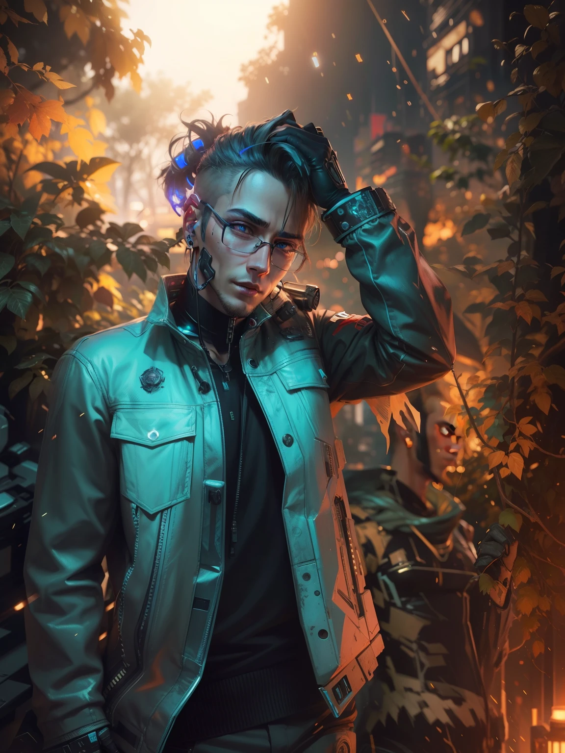 cyberpunk handsome boy, realistic face, 8k, ultra realistic