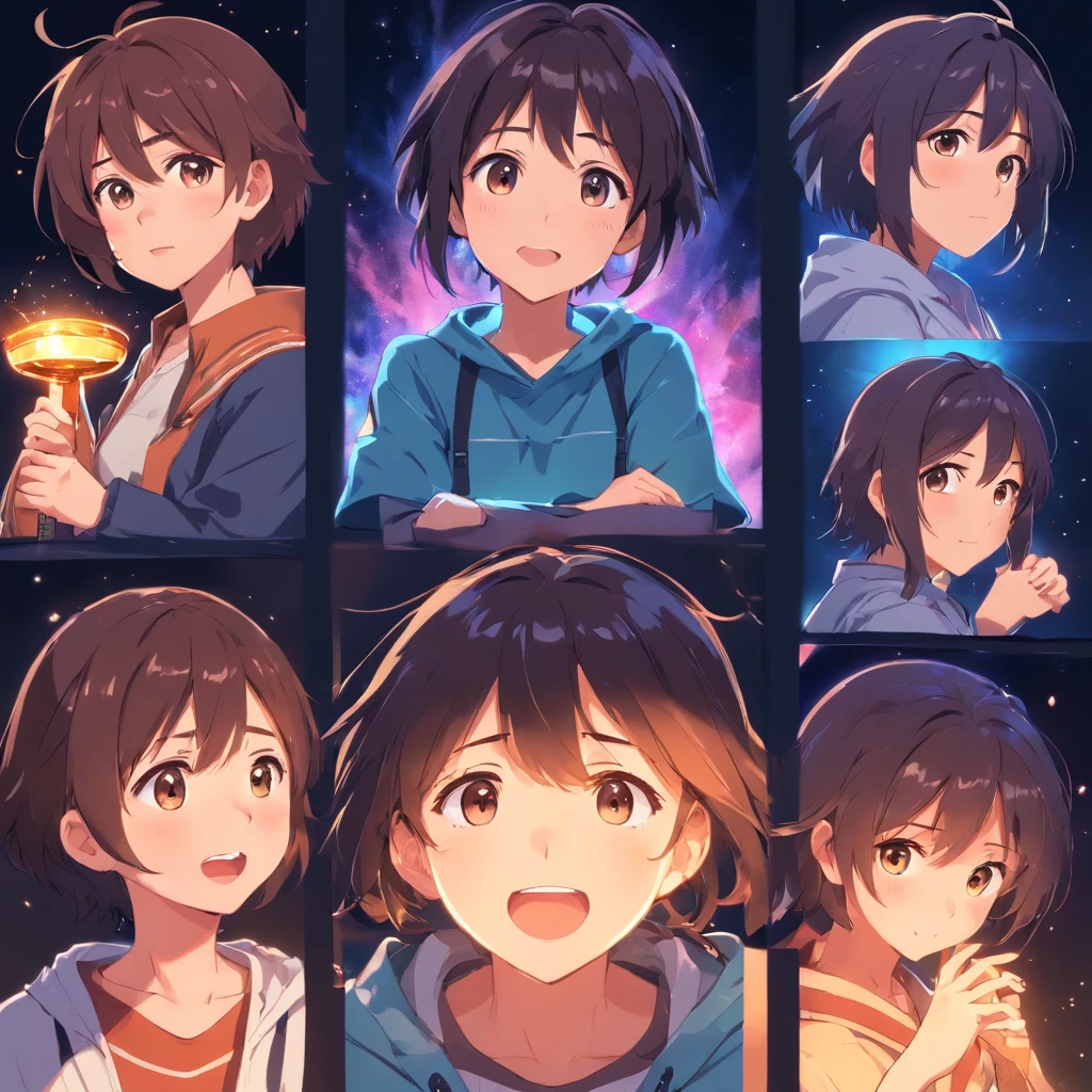 Memes are cute,Nine emotional expressions,Nine different poses,Non-human,with black background