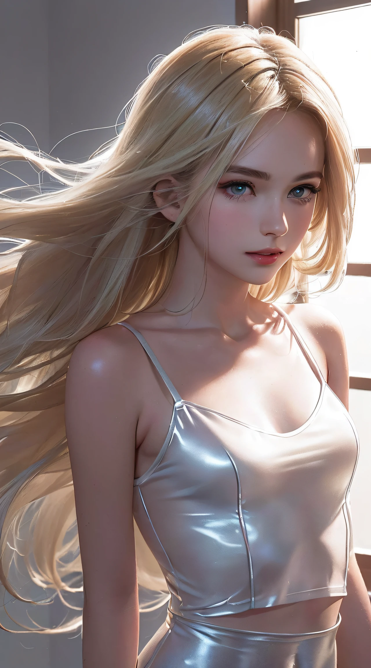 (8K, RAW Photos, of the highest quality, Masterpieces: 1.2), (Realistic, Photorealistic: 1.37), Highest Quality, Ultra High Resolution, light leaks, Dynamic lighting, Slim and smooth skin, (Full body:1.3), (Soft Saturation: 1.6), (Fair skin: 1.2), (Glossy skin: 1.1), Oiled skin, 22 years old, Night, shiny white blonde, Well-formed, Hair fluttering in the wind, (Close-up shot of face only:1.2), Physically Based Rendering, From multiple angles, (Girl in a glass bottle:1.2), all-fours, Chest is sheer, (Smaller chest:1.2), cleavage of the breast, Lower breast, (Transparent costume:1.3), Not wearing a cloak, Beautiful eyes,Break HA,(8K, RAW Photos, of the highest quality, Masterpieces: 1.2), (Realistic, Photorealistic: 1.37), Highest Quality, Ultra High Resolution, focused eyes, light leaks, Dynamic lighting, Slim and smooth skin, (Full body:1.3), (Soft Saturation: 1.6), (Fair skin: 1.2), (Glossy skin: 1.1), (Oiled skin:1.2), 18 years old, Night, Indoor, Strong morning light from the front, BREAK, shiny white blonde, Well-formed, Hair fluttering in the wind, (Close-up shot of face only:1.2), Physically Based Rendering, From multiple angles, (Cute:1.2), Beautiful hair blown in the wind, all-fours, Chest is sheer, Well equipped, Sheer, Transparent, Glittering Gemstones, beautiful body shape, It features a simple, BREAK, Hair volume decreases towards the ends of the hair, Beautiful skin without blemishes, (thin white small camisole,,,,:1.2), Sparkly lips, The air is clear, shiny white blonde hair, Light is coming in from various directions, Hair through intense light, (Erotic:1.3), (Bare chest:1.2), (Small breasts:1.2), Under the breasts, narrowwaist, narrow shoulders, gazing at viewer, Big smile, spring, Bathing, Very small cloth