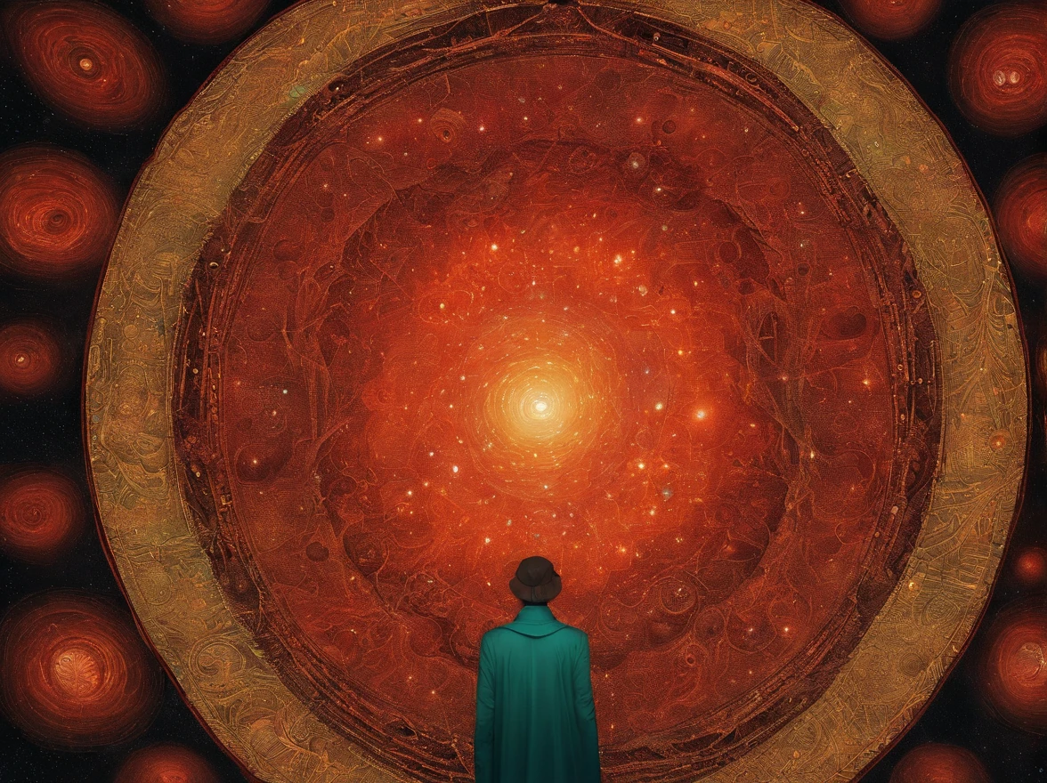 outside border, projected inset, cinematic lighting, Surrealism, UHD, masterpiece, anatomically correct, textured skin, textured skin, textured skin, super detail, anatomically correct, ccurate, award winning, high quality, highres, 16k
Close-up of black holes in red and green galaxies, Inside a black hole, Black holes in space, Get out of the black hole, Interstellar black hole, Enter a black hole, Black hole event horizon, is being drawn into a blackhole, black hole, black hole, black hole time portal, Black holes, luminous black hole portal,Photography,Game scene graph,author：Andrey Remnev,sober, Otherworldly,in wonderland, impossible,Dot Art,Pointillism,by Gustav Klimt,