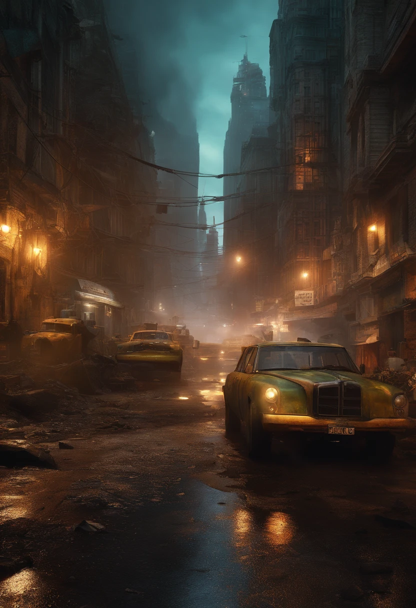 post-apocalyptic city, vazia, tempo ensolarado, Zumbis,
