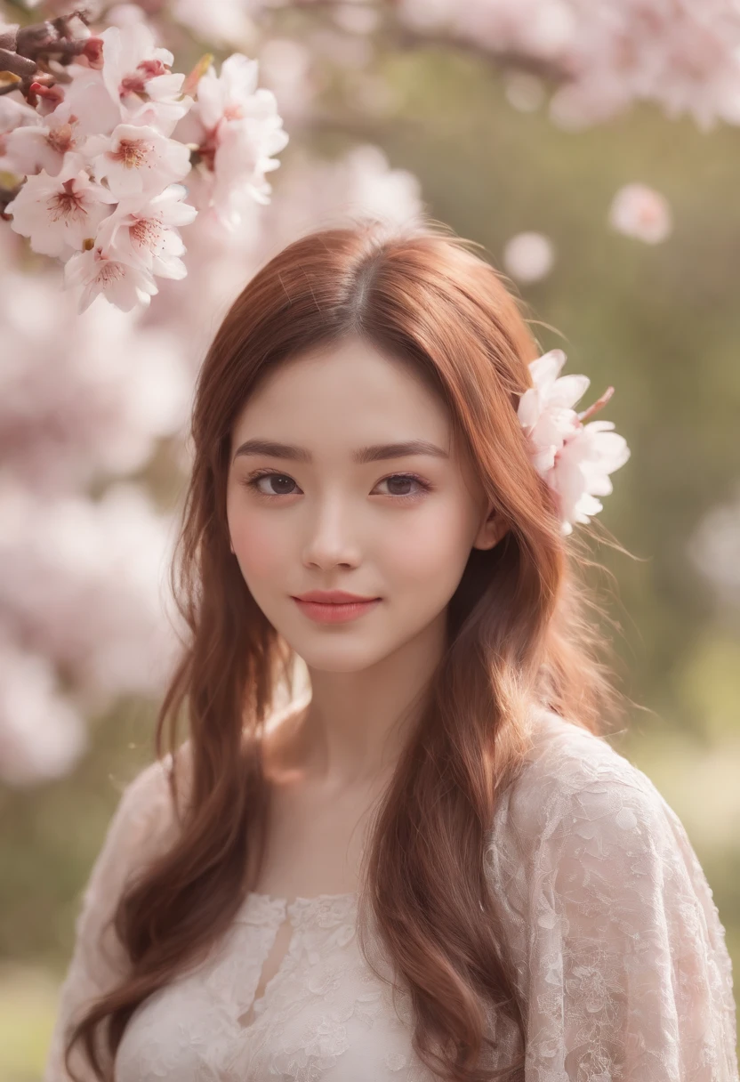 (best quality, masterpiece:1.2),ultra detailed,(photo realistic:1.4),1girl,20yo,upper body,lite smile,CherryBlossom_background,