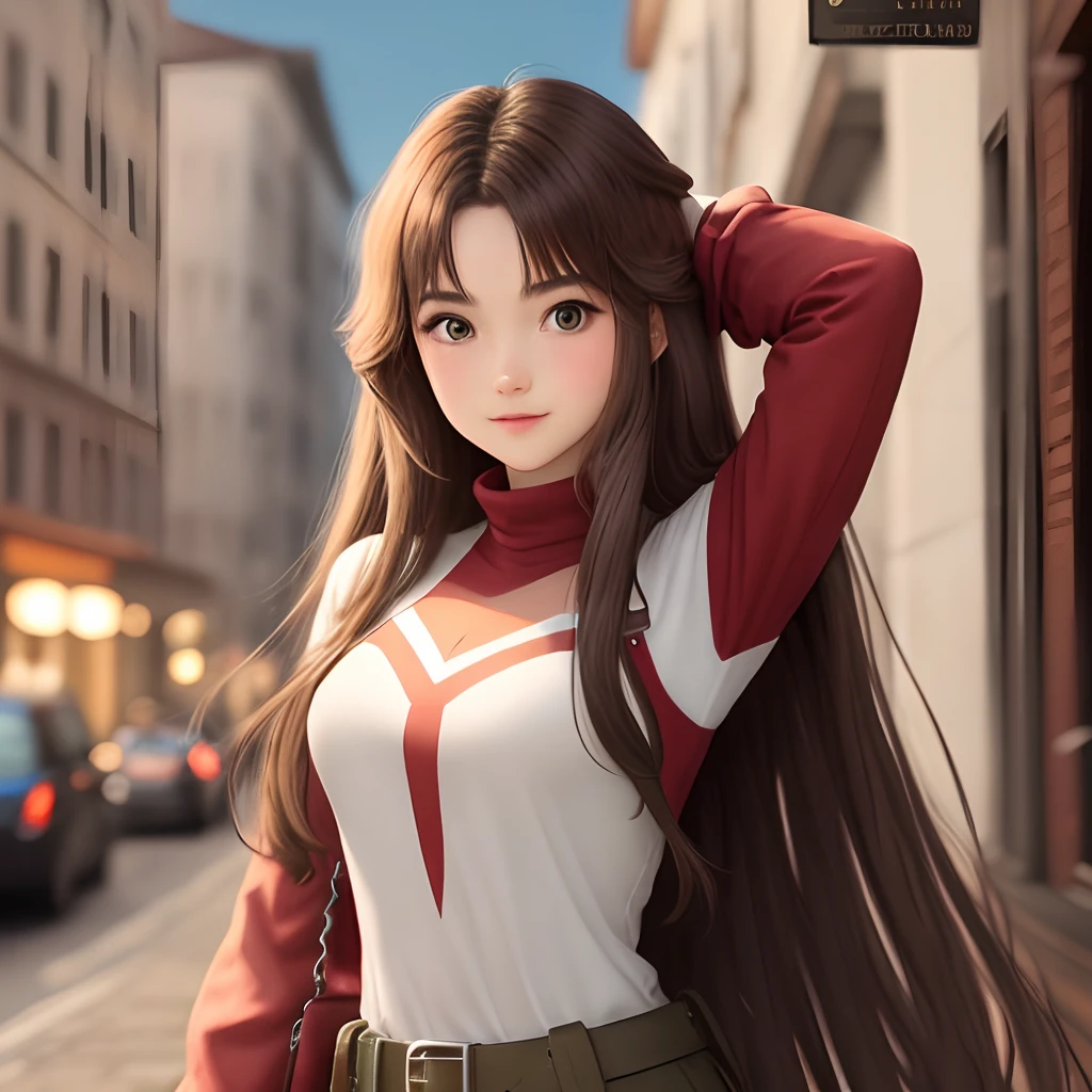 Long brown hair hero girl
