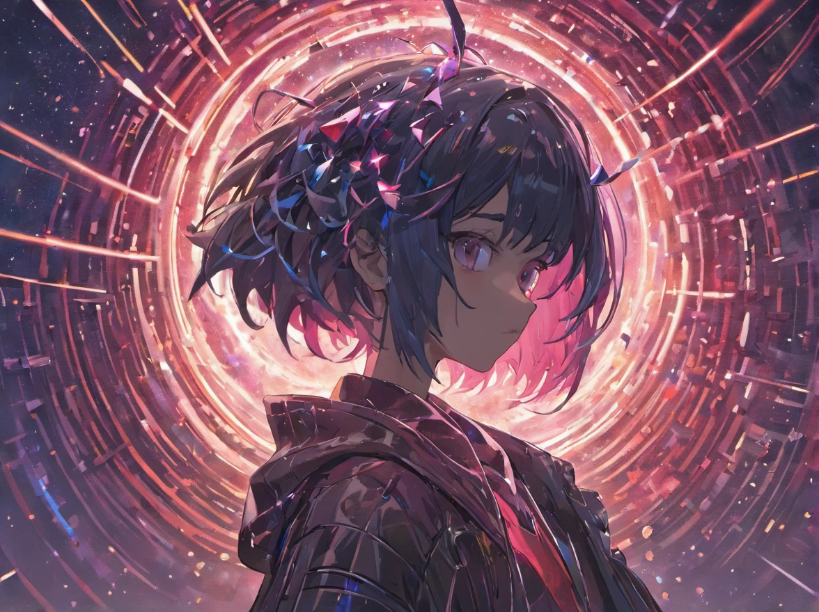 (A woman glared at the audience, Stand in front of the huge object of the Mechman Optimus Prime),(A huge object with the image of the Mecha Optimus Prime), album cover concept art, jessica rossier fantasy art, In the style of Bipple, Halo is infinite
background: Close-up of a black hole in a red and green galaxy, Inside a black hole, Black holes in space, Get out of the black hole, Interstellar black hole, Enter a black hole, Something like a black hole,Game scene graph,Clear facial features,a beautiful painting by wlop,Cy Twombly,author:Andrey Remnev,sober, Otherworldly,in wonderland, impossible,Dot Art,Pointillism,Arte Guélan's artwork,Confetti ,Feather work,illusory engine,corona rendered,archviz/building rendering,Quixel Megascans Render,hyper qualit,high resolution,trending on artstationh,hyper photorealism,16k,surrealism,cinema shot, --Style primitive --Glazing