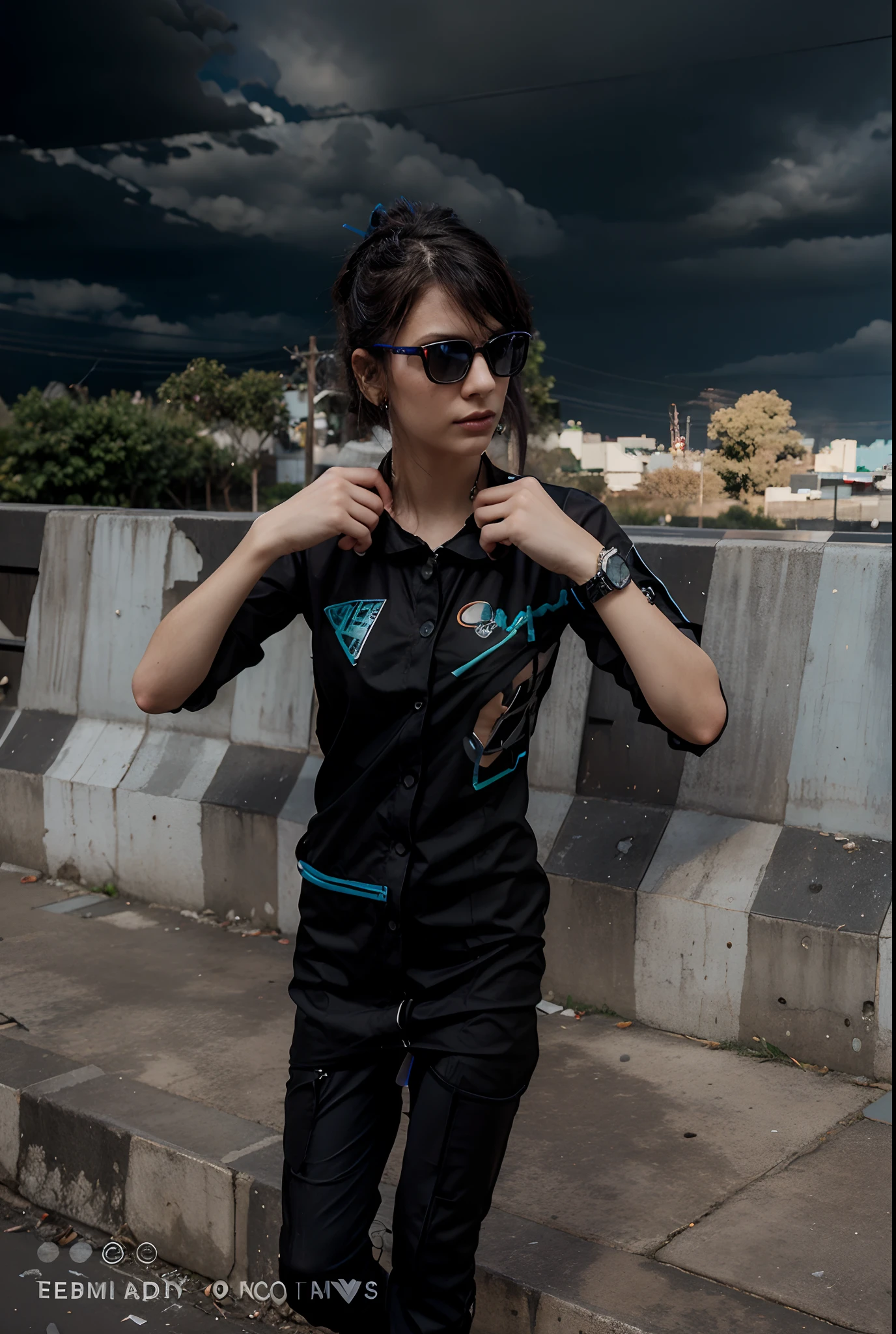 Cyberpunk smoky background change and dress