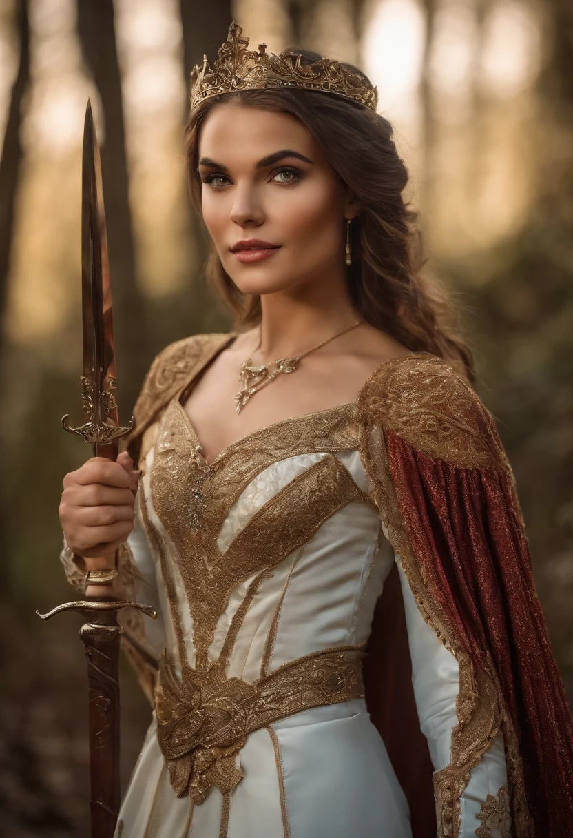 uma mulher em um traje com uma espada e uma espada, Cavaleiro elfo sedutor da princesa, elfa, Elfo Feminino, elfo princesa cavaleiro, rainha elfa, Rainha elfa bonita e elegante, Princesa elfa, elfo feminino bonito e elegante, uma rainha elfa, Retrato de uma rainha elfa, elven character with smirk, Elfo Guerreiro, Meninamadura, de um elfo de anel elden