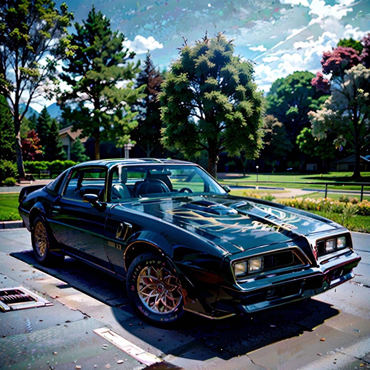 2 headlights, square headlights, pontiac firebird, chrome rims