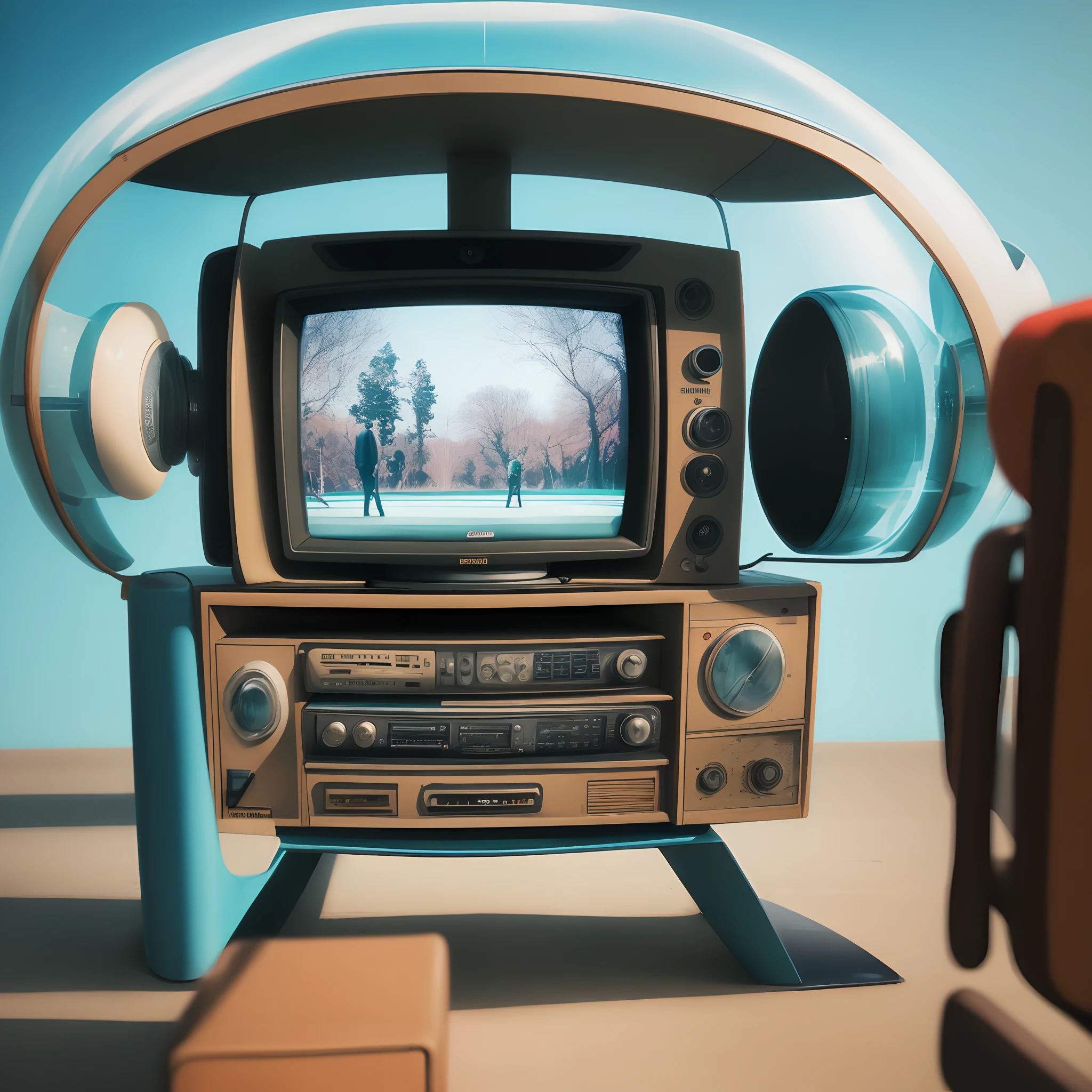 Retro futuristic television