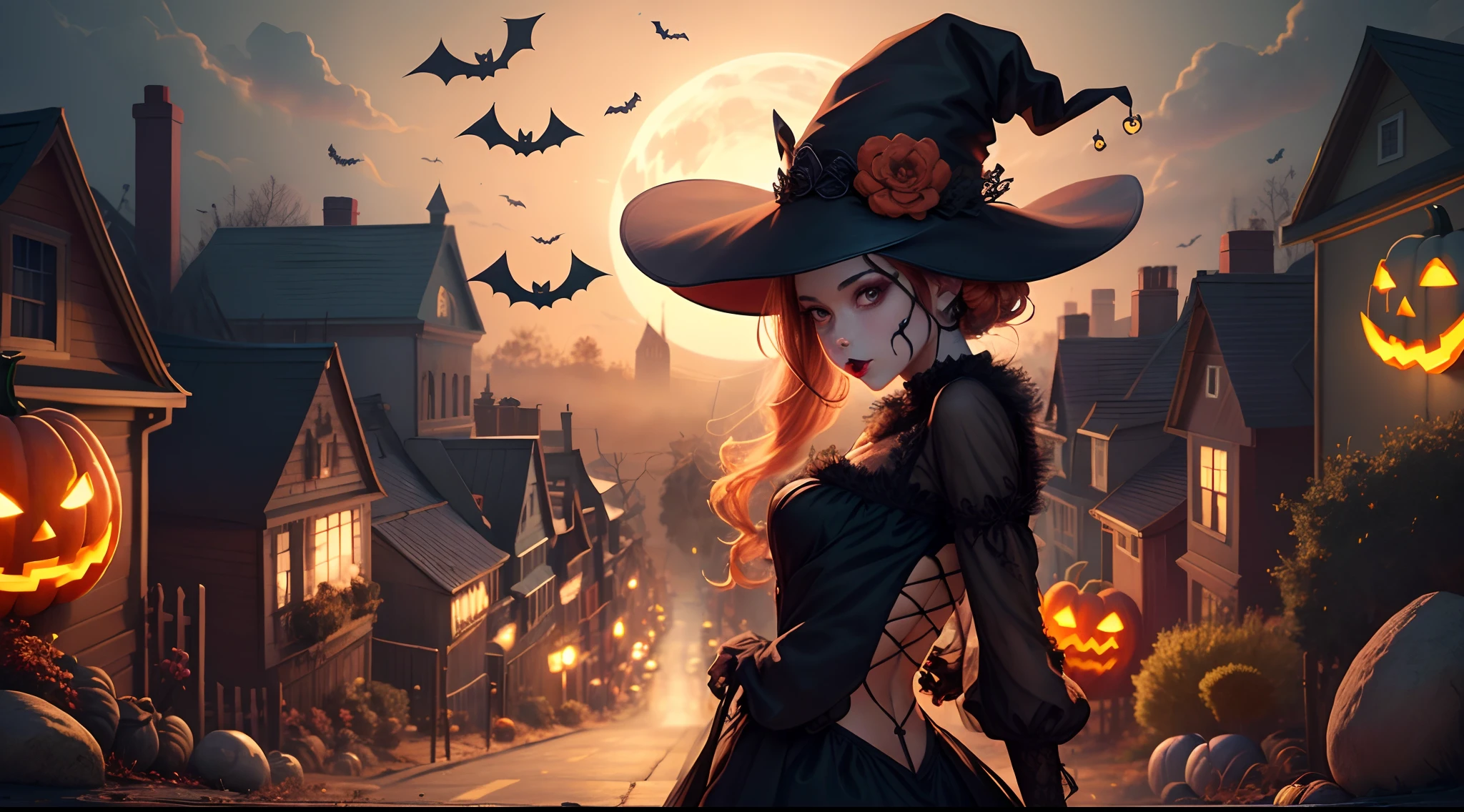 Make me a backround image based on Halloween please.