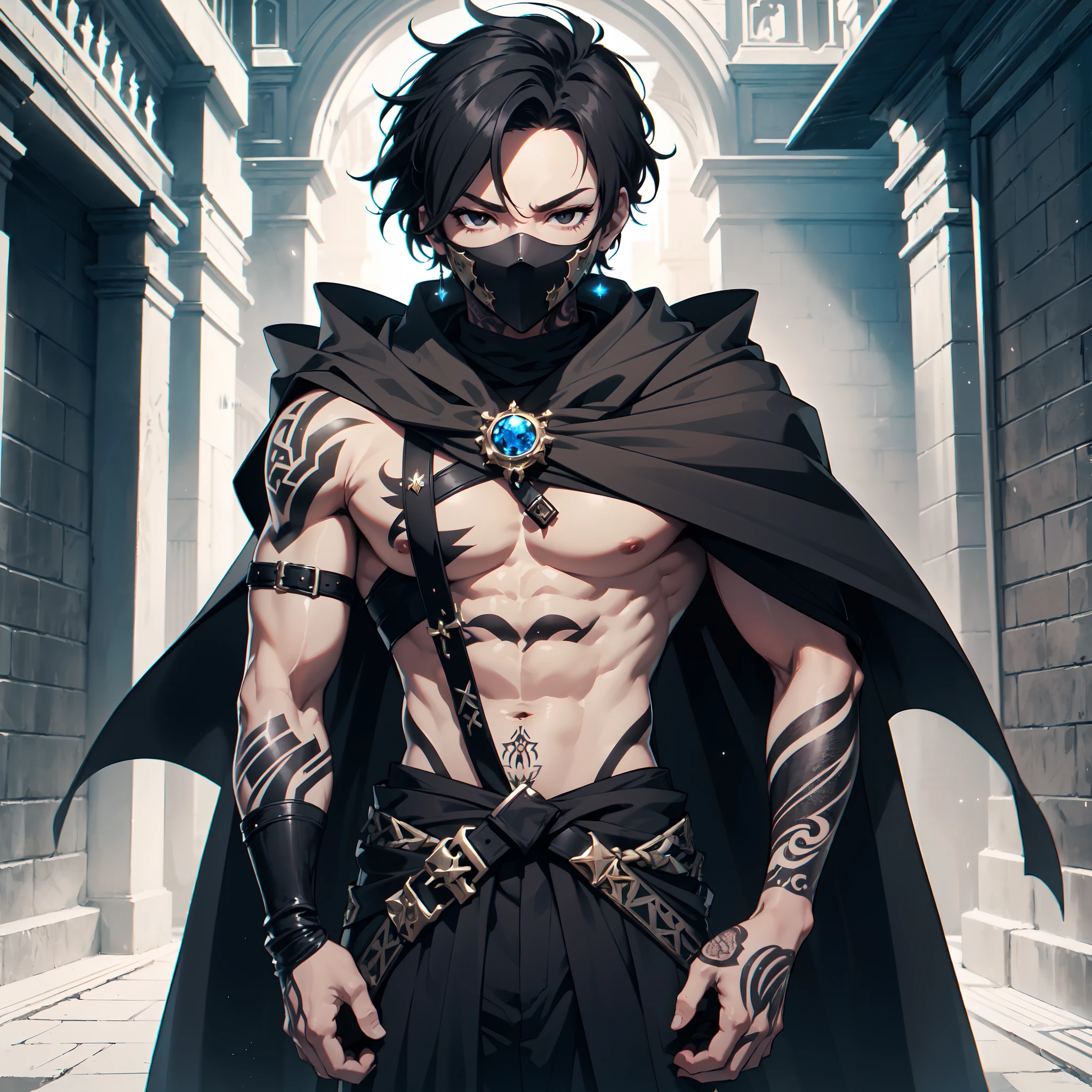 128K Ultra High Definition,
128K Ultra High Quality,
128K Ultra High Resolution,
Best Definition,
Best Quality,
Best Resolution,
Perfectly Detailed,
Perfectly Designed,
Extremely Detailed,
Extremely Designed,
Hyper Detailed,
Hyper Definition,
Hyper Quality,
Hyper Resolution,
Masterpiece,
(((Anime))),
Body Shot,
(((Boy))),
Handsome,
Muscular Body,
(((Black Short Hair))),
(((Black Eyes))),
(((Hyper Detailed & Perfectly Designed With Ultra High Quality Black Obsidian Engravings & Jeweled Tattooed Ninja Armor With Mask & Cape))),
(((Inside Of Medieval Royal Palace Background Scenery))),