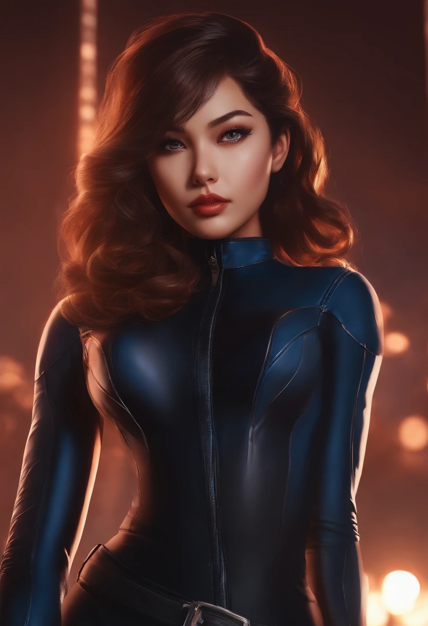 masterpiece, best quality, 1girl, skin tight plugsuit, perfect eyes, perfect face, kuvshinov, cowboy shot, big breats