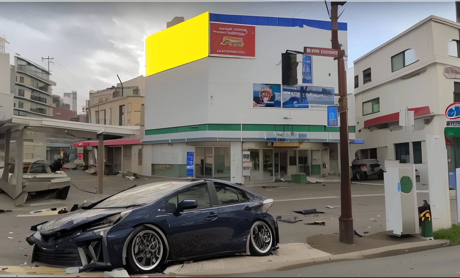 Prius in an accident in the city