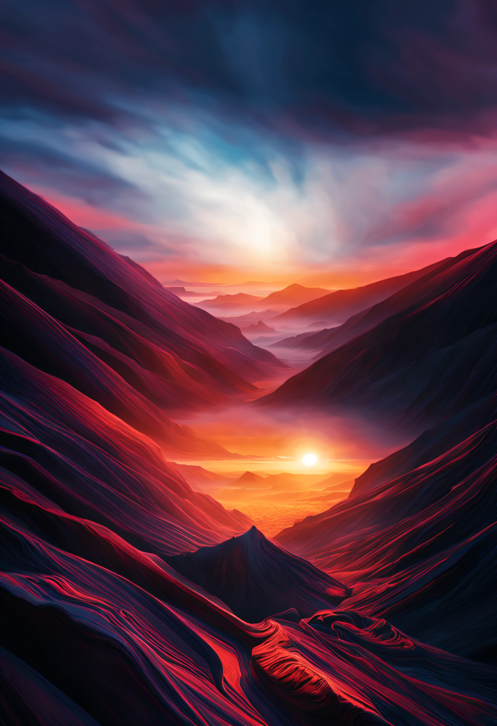 Wallpapers,It's visually striking,Color collision,Cinematic lighting,surrealism, angle of view, Atmospheric perspective, 8K, Super detail, ccurate, Best quality
