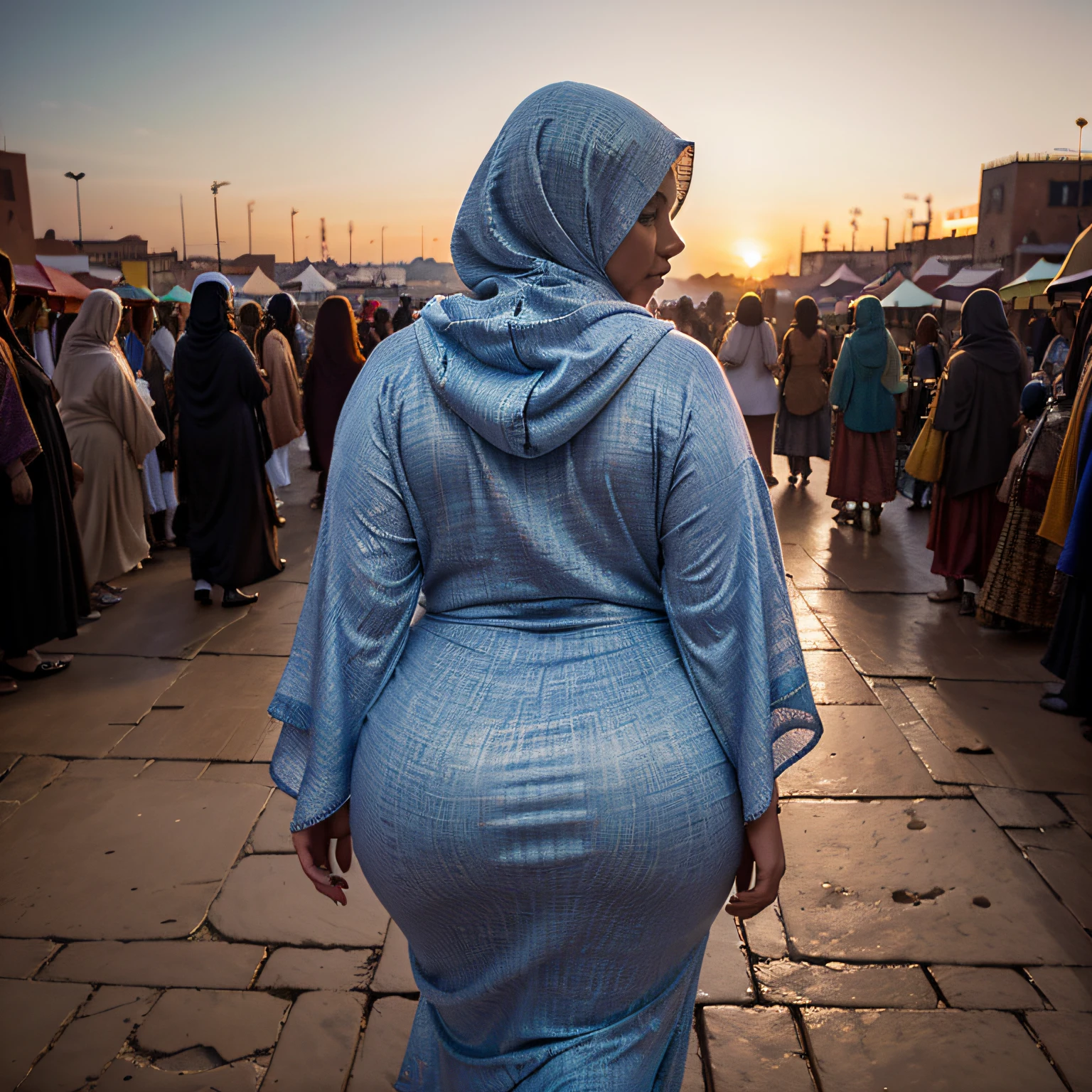 Japanese girl with hijab,big ,chubby,walking in public,fatty ass,full body