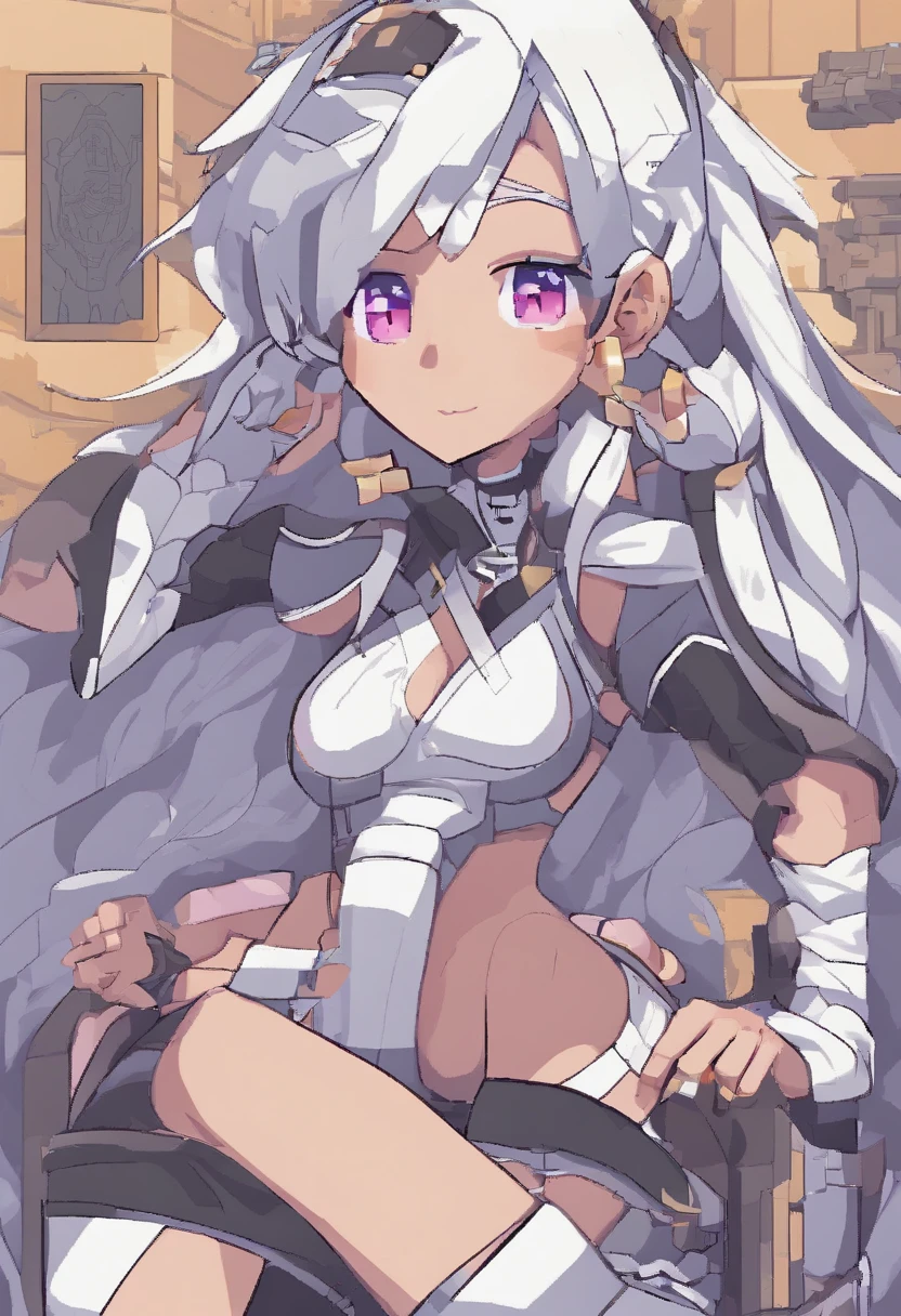 big breasts, Narberal Gama, silver hair, small girl, small height, full nude, small, young, smallest breast, white skin, orgasm, orgasm face,